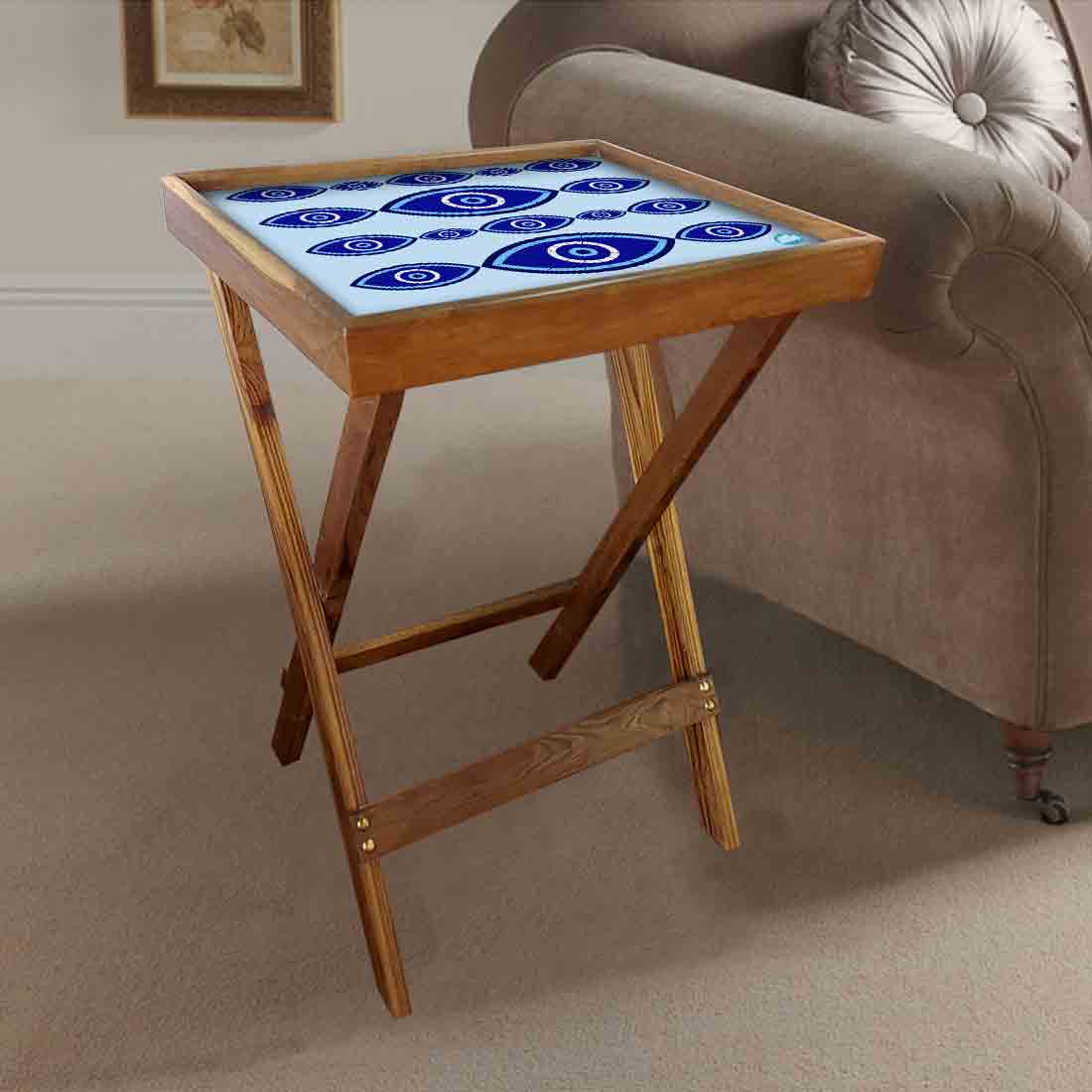 Wooden TV Tables for Eating Breakfast Serving Table - Evil Eye Protector - Image 4