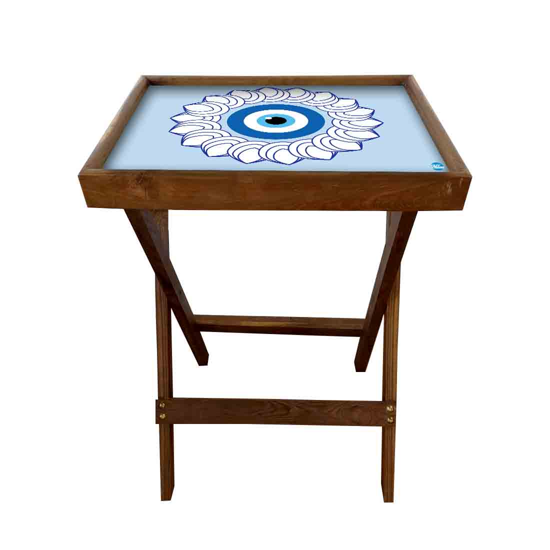 Wooden Folding Tray Side Table for Serving Snacks Tables - Evil Eye Protector - Image 16