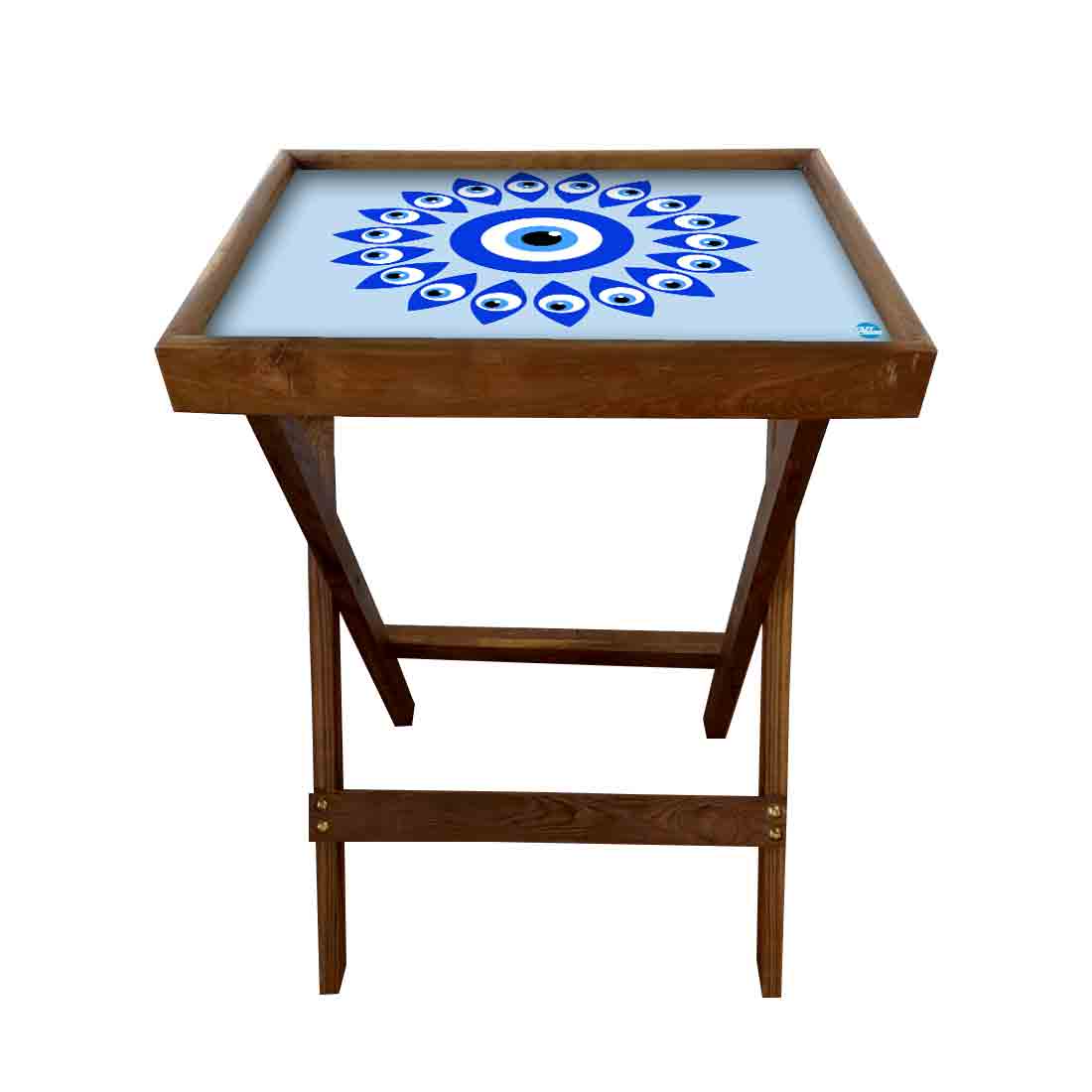 Wooden Folding Tray Side Table for Serving Snacks Tables - Evil Eye Protector - Image 18