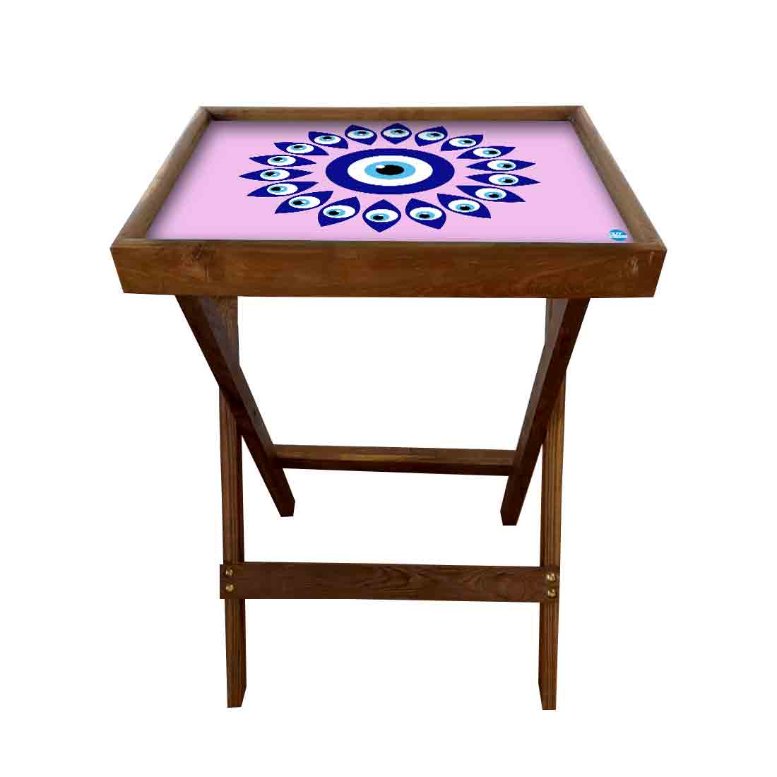 Wooden Folding Tray Side Table for Serving Snacks Tables - Evil Eye Protector - Image 20