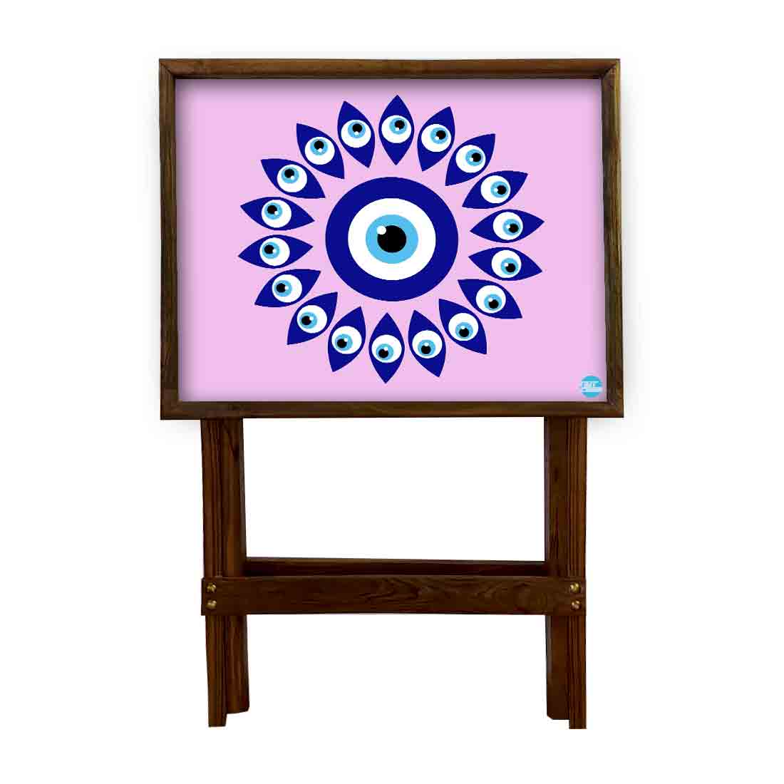 Wooden Folding Tray Side Table for Serving Snacks Tables - Evil Eye Protector - Image 5