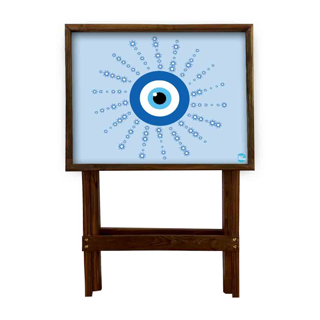 Wooden Folding Tray Side Table for Serving Snacks Tables - Evil Eye Protector - Image 6