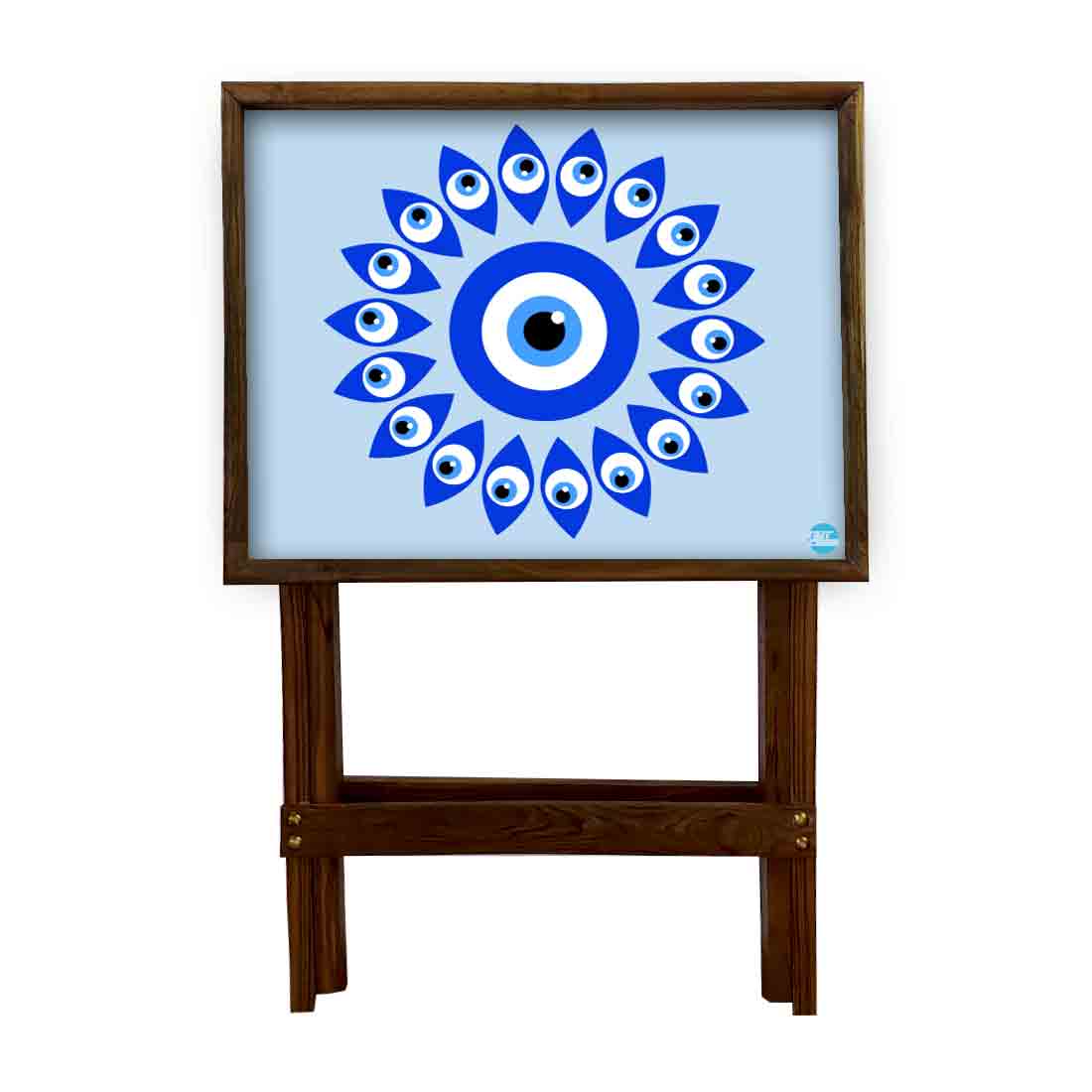 Wooden Folding Tray Side Table for Serving Snacks Tables - Evil Eye Protector - Image 8