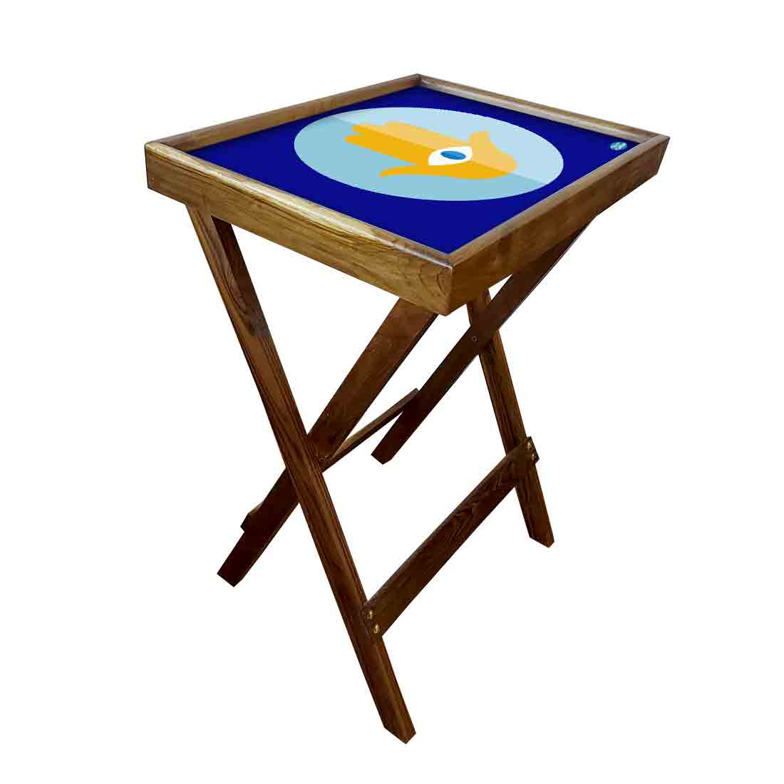 Wooden TV Trays for Eating Snacks Serving Folding End Table - Evil Eye Protector - Image 16