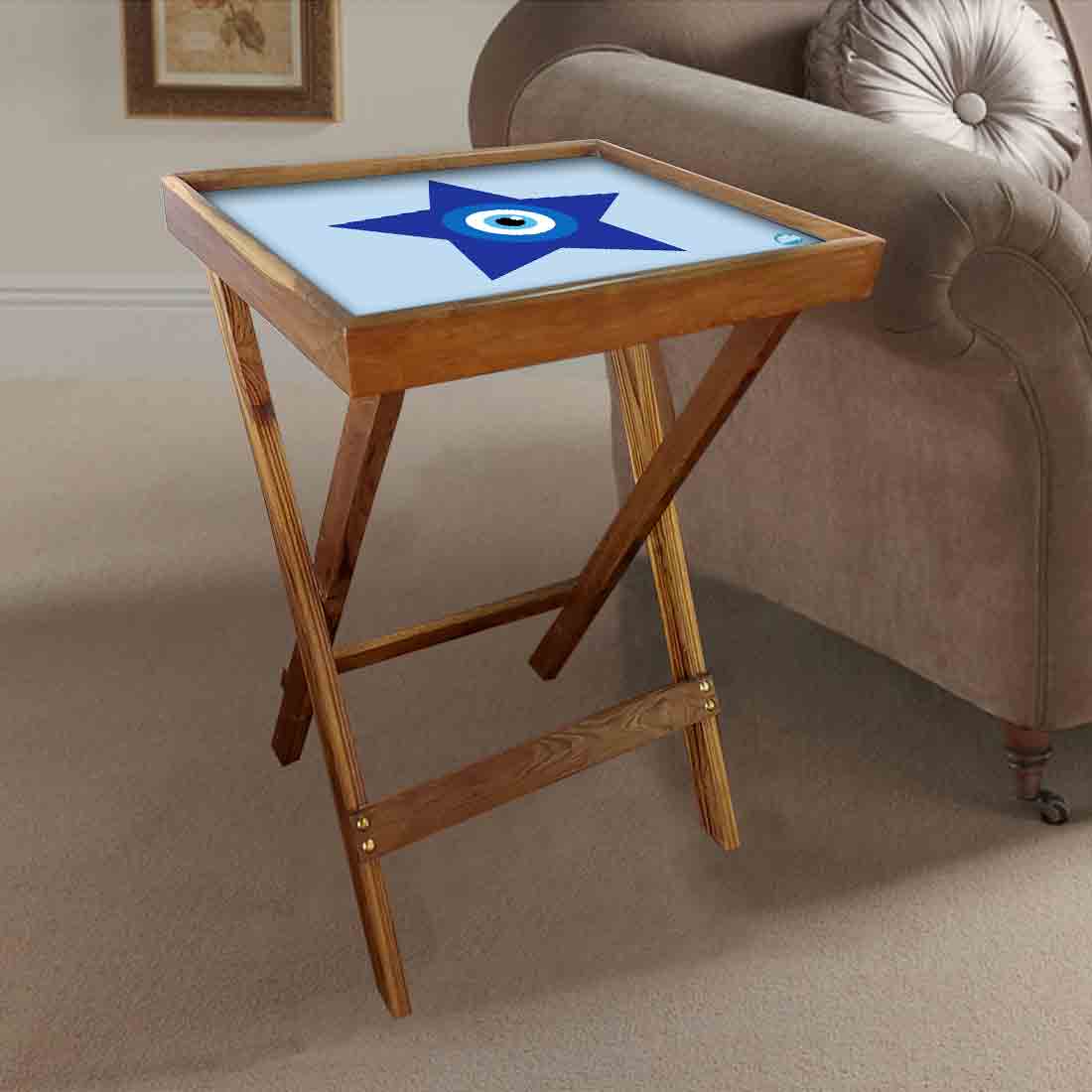 Foldable Side Table for TV Tray Tables Living Room  - Evil Eye Protector - Image 2