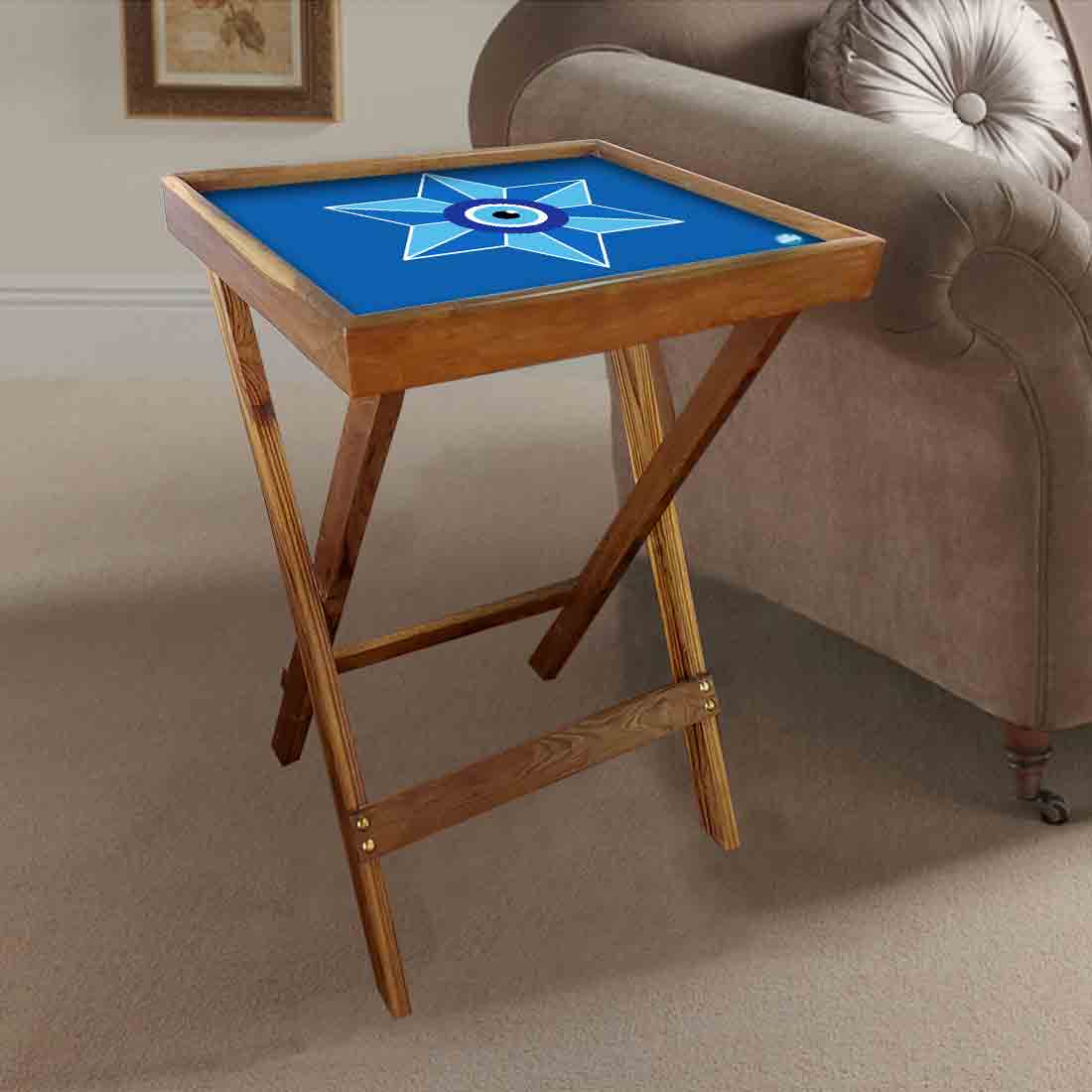 Foldable Side Table for TV Tray Tables Living Room  - Evil Eye Protector - Image 3