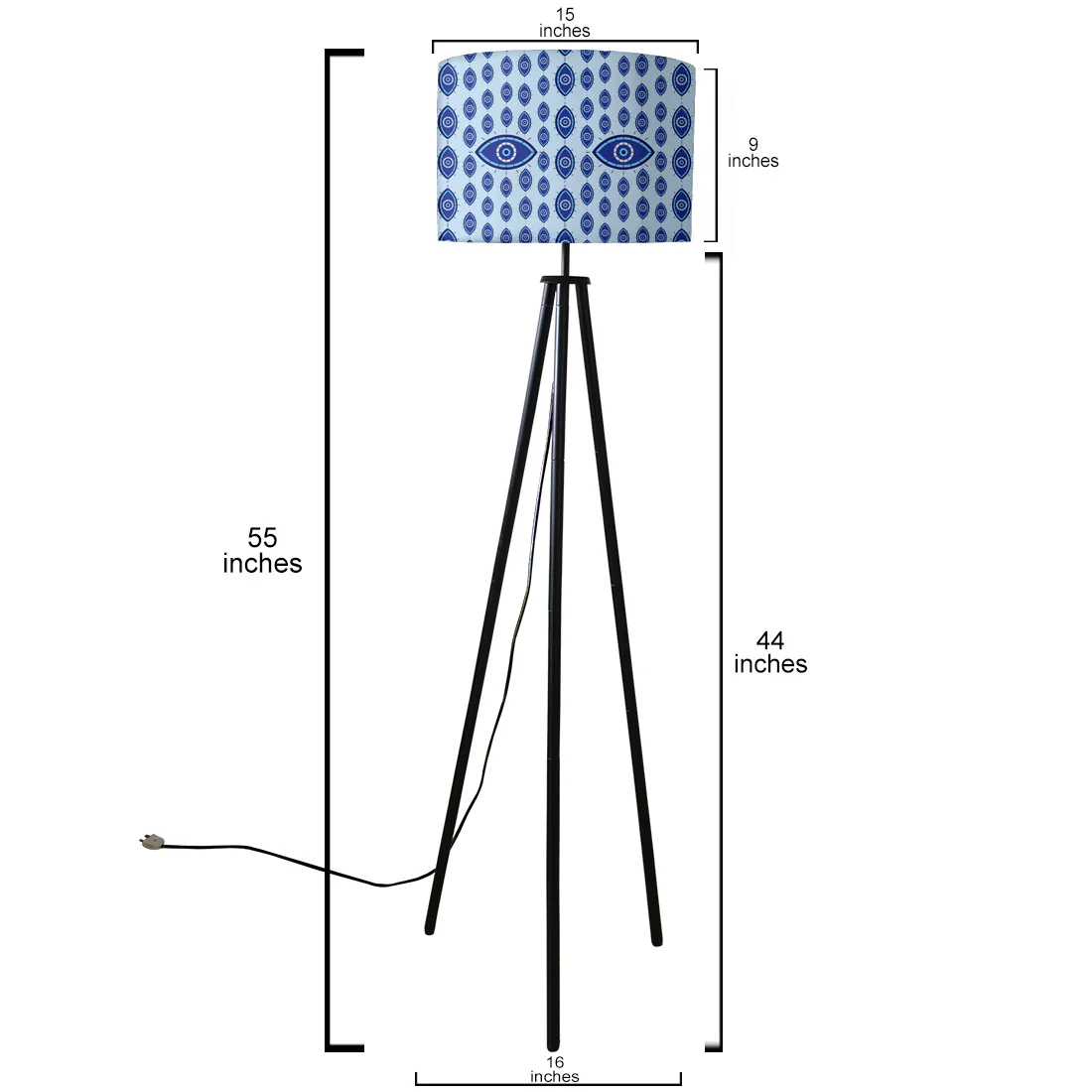Designer Tripod Floor Lamp Standing Light for Living Rooms - Evil Eye Protector - Image 15