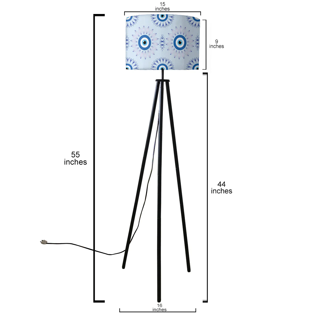 Designer Tripod Floor Lamp Standing Light for Living Rooms - Evil Eye Protector - Image 18