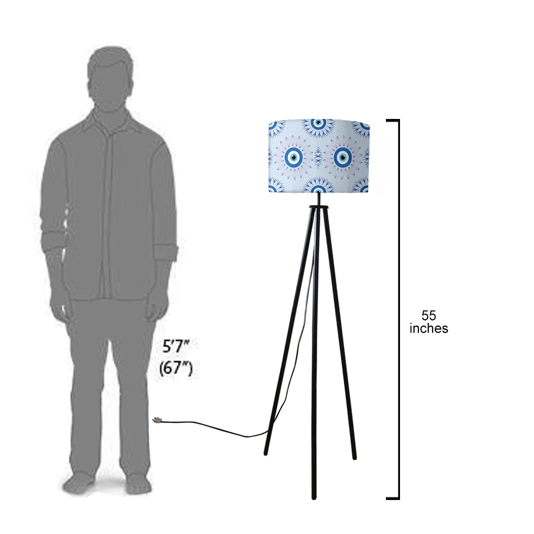 Designer Tripod Floor Lamp Standing Light for Living Rooms - Evil Eye Protector - Image 20