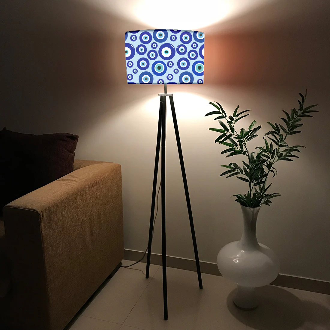 Designer Tripod Floor Lamp Standing Light for Living Rooms - Evil Eye Protector - Image 21