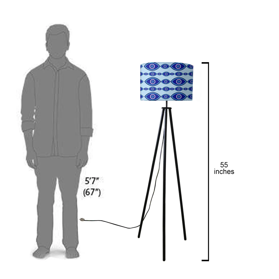 Designer Tripod Floor Lamp Standing Light for Living Rooms - Evil Eye Protector - Image 27