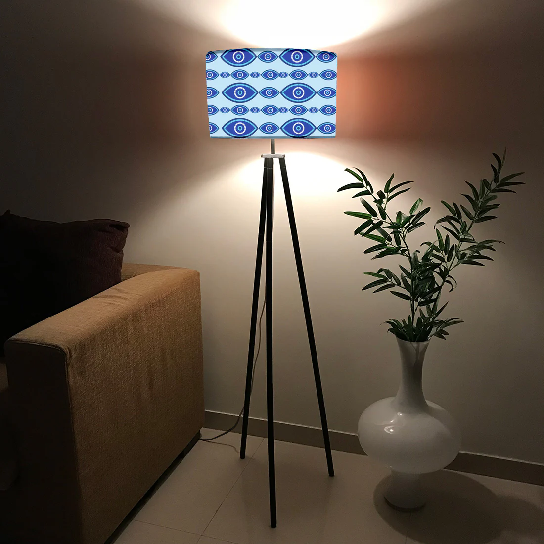 Designer Tripod Floor Lamp Standing Light for Living Rooms - Evil Eye Protector - Image 4