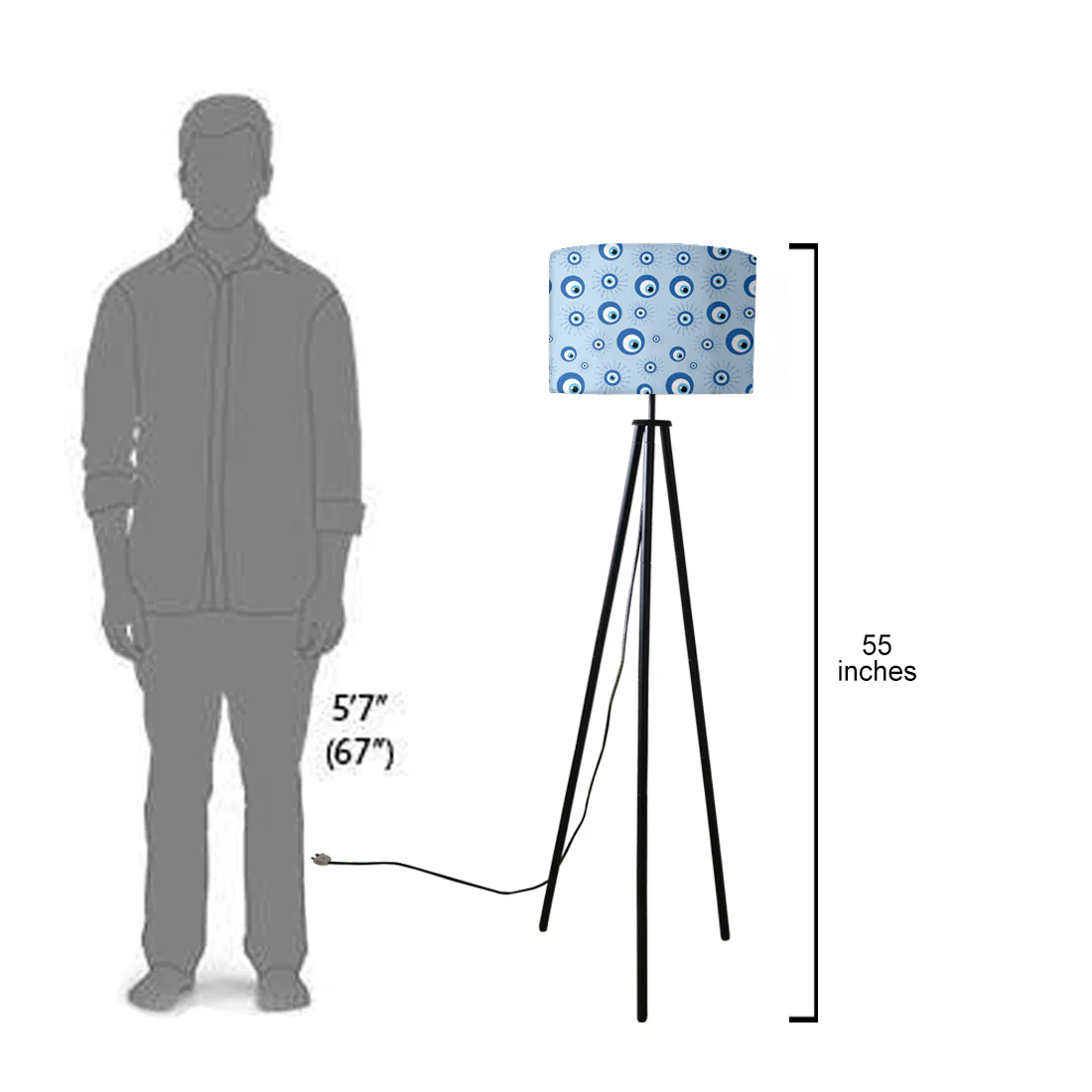 Modern Tripod Floor Lamp Standing Light for Bedroom Living Rooms Decor - Evil Eye Protector - Image 13