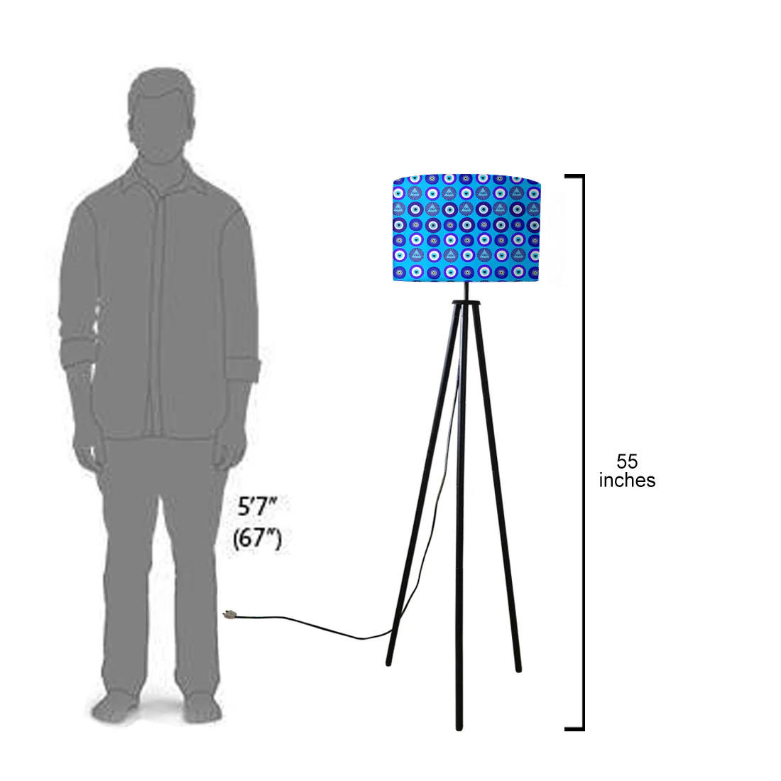 Modern Tripod Floor Lamp Standing Light for Bedroom Living Rooms Decor - Evil Eye Protector - Image 16
