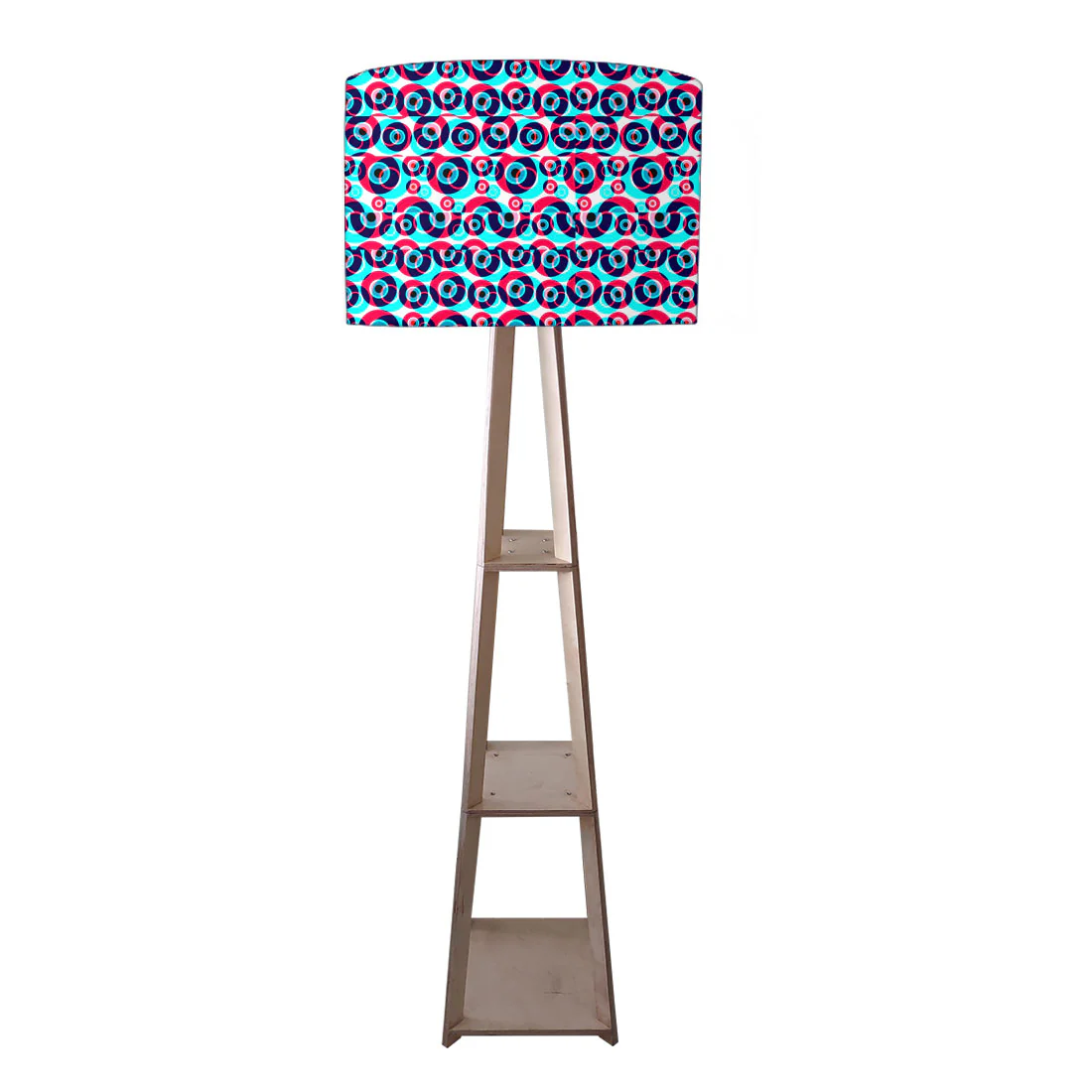Wooden Tripod Floor Lamp with Shelf for Bedroom Living Room Decor - Evil Eye Protector - Image 7