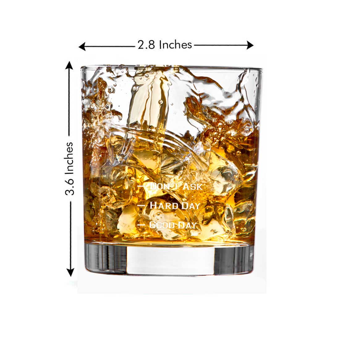Whiskey Glasses Liquor Glass- Anniversary Birthday Gift Funny Gifts for Husband Bf - GOOD DAY HARD DAY - Image 10