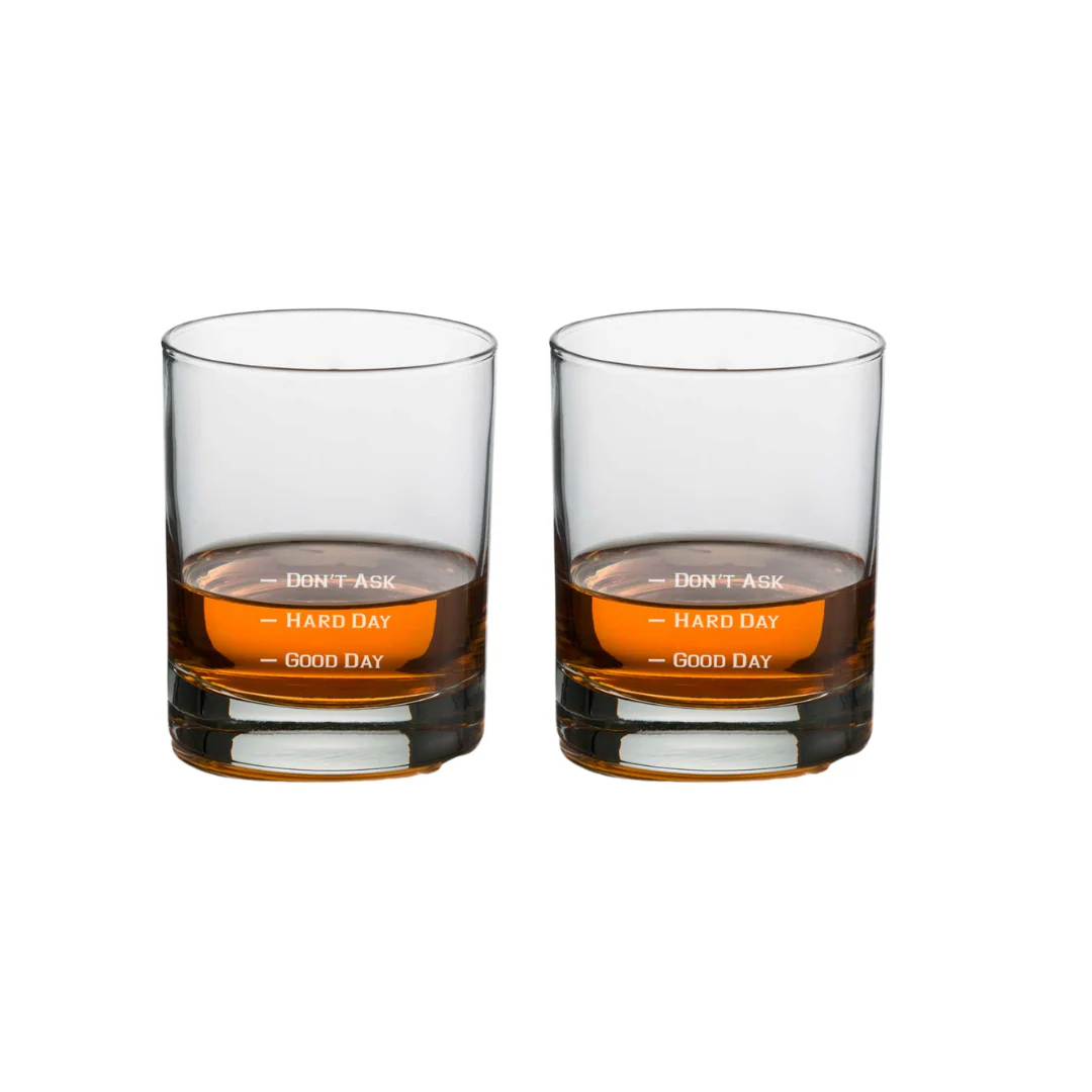 Whiskey Glasses Liquor Glass- Anniversary Birthday Gift Funny Gifts for Husband Bf - GOOD DAY HARD DAY - Image 11
