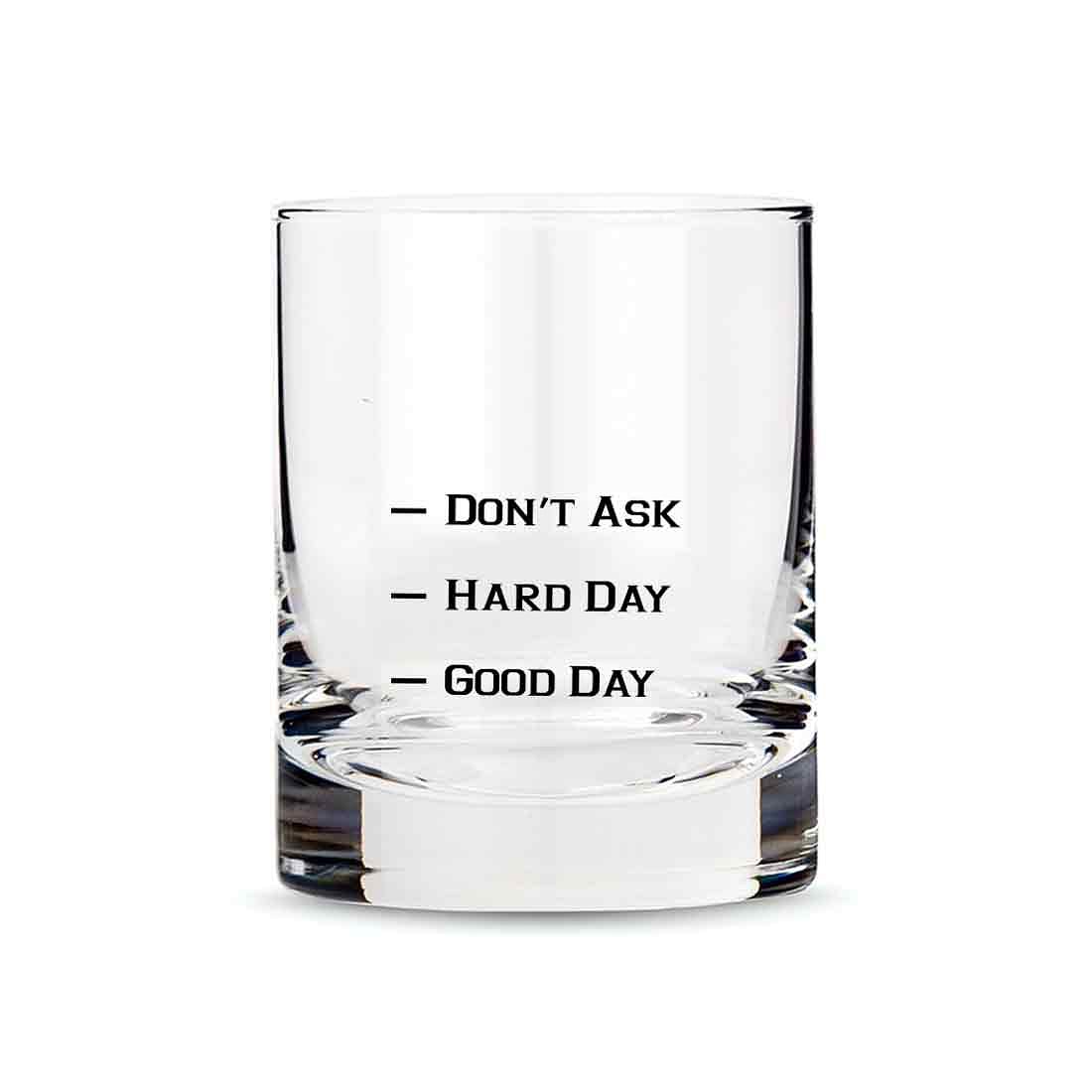 Whiskey Glasses Liquor Glass- Anniversary Birthday Gift Funny Gifts for Husband Bf - GOOD DAY HARD DAY - Image 4
