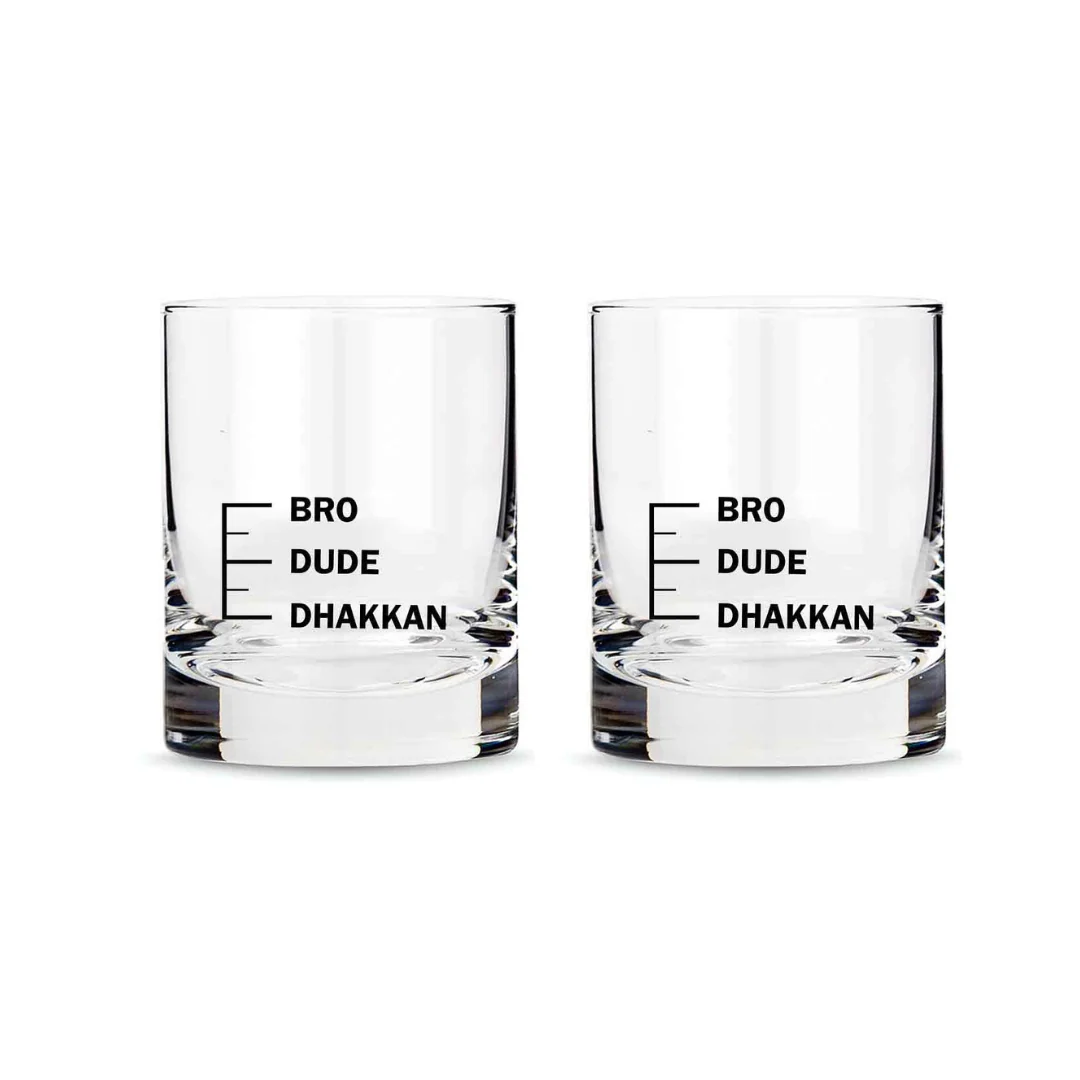 Whiskey Glasses Liquor Glass- Anniversary Birthday Gift Funny Gifts for Husband Bf - DHAKKAN DUDE BRO - Image 5