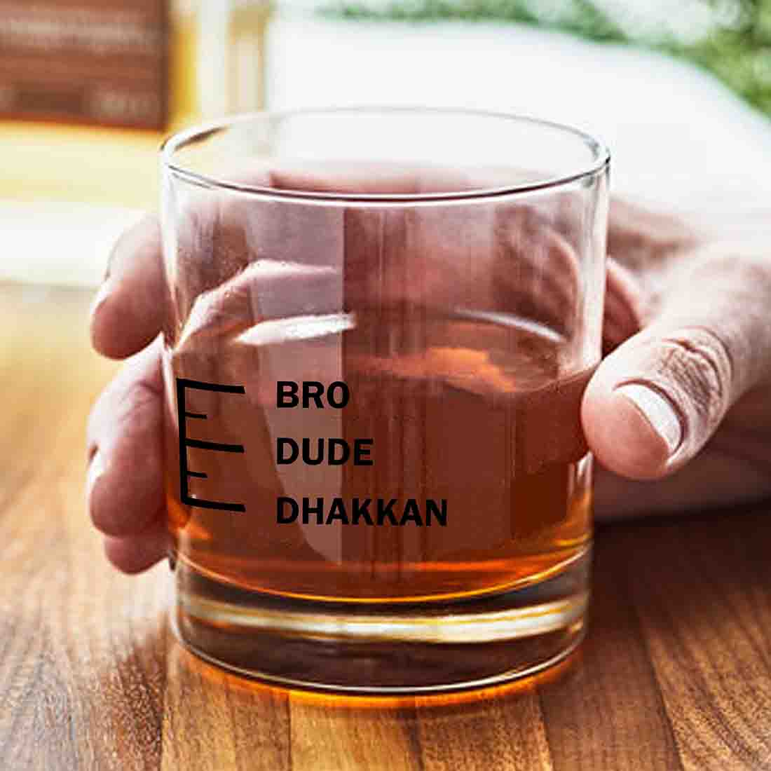 Whiskey Glasses Liquor Glass- Anniversary Birthday Gift Funny Gifts for Husband Bf - DHAKKAN DUDE BRO - Image 8