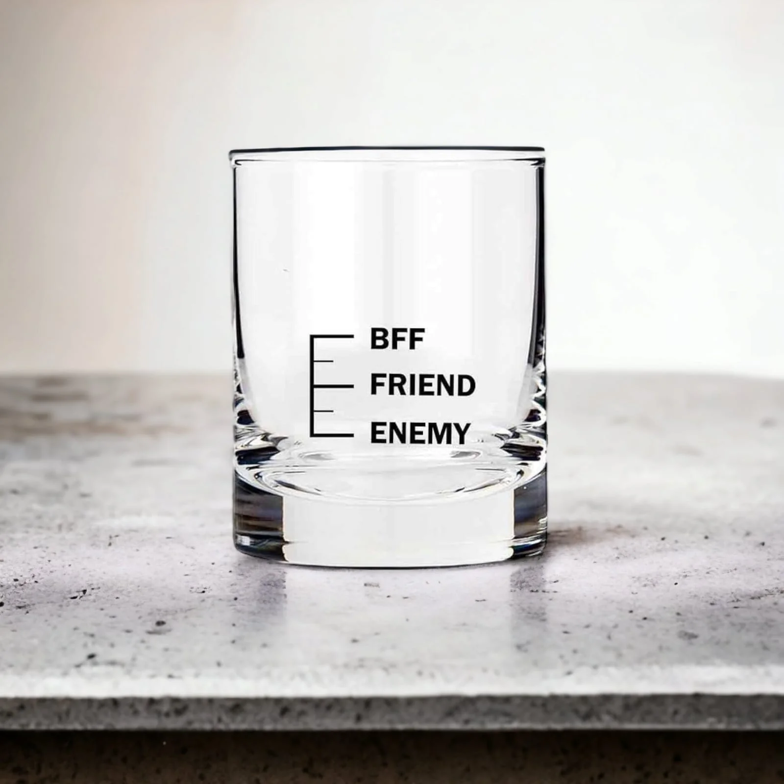 Whiskey Glasses Liquor Glass- Anniversary Birthday Gift Funny Gifts for Husband Bf - ENEMY FRIEND BFF