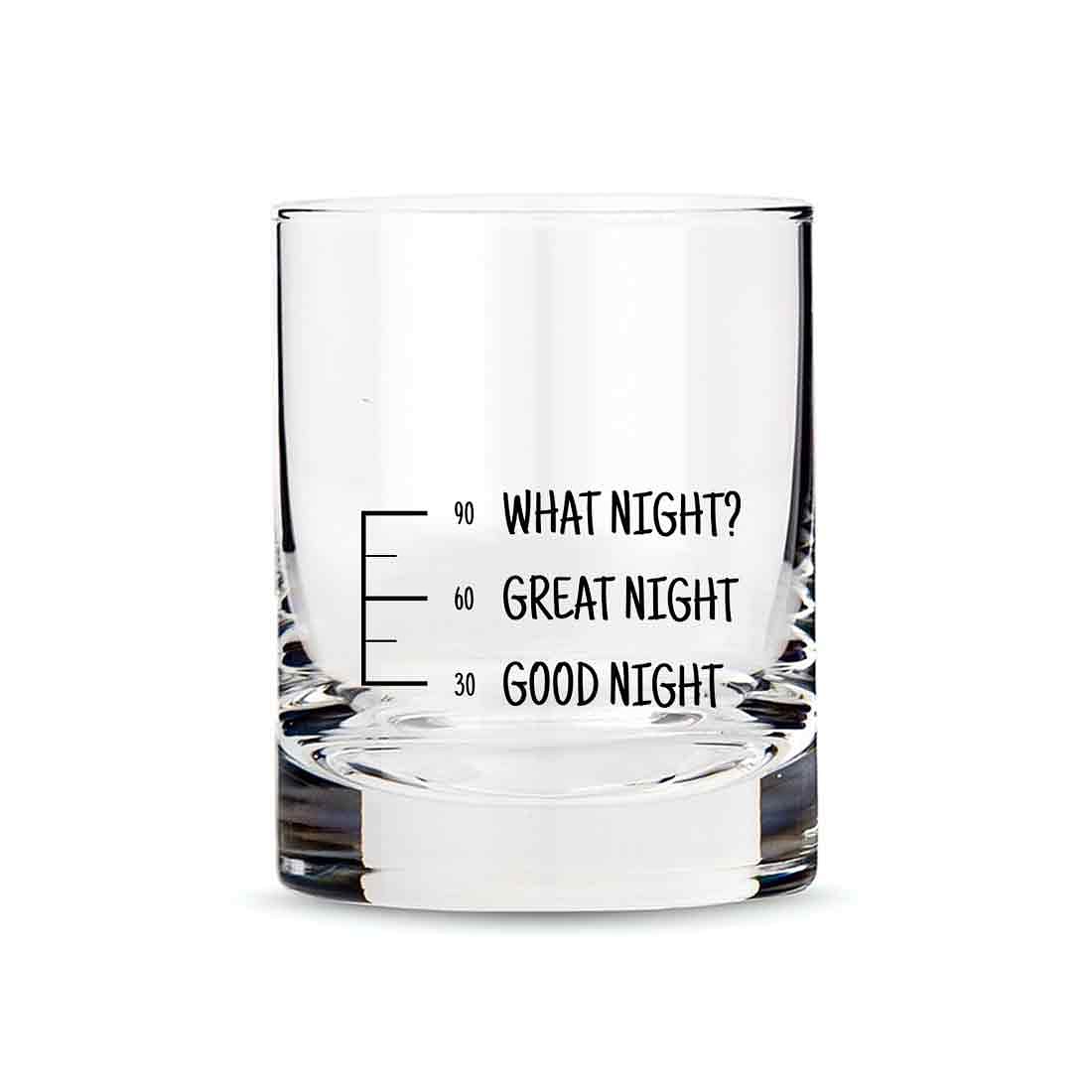 Whiskey Glasses Liquor Glass- Anniversary Birthday Gift Funny Gifts for Husband Bf - GOOD NIGHT GREATE NIGHT WHAT NIGHT? - Image 4