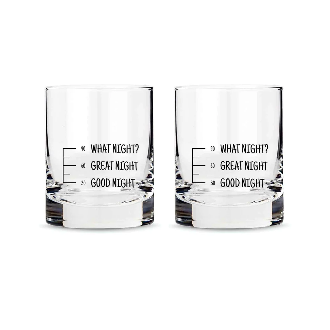 Whiskey Glasses Liquor Glass- Anniversary Birthday Gift Funny Gifts for Husband Bf - GOOD NIGHT GREATE NIGHT WHAT NIGHT? - Image 5