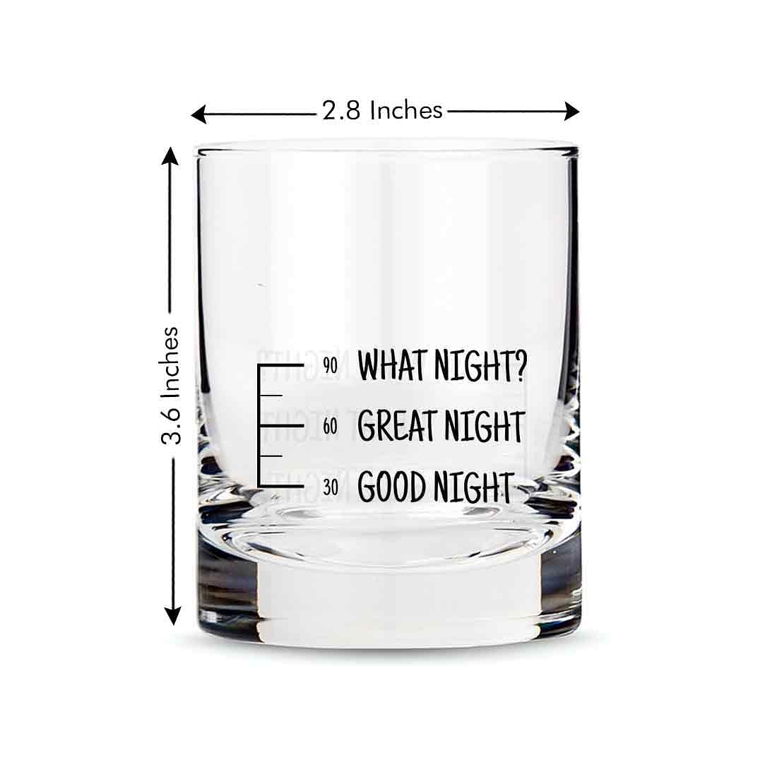 Whiskey Glasses Liquor Glass- Anniversary Birthday Gift Funny Gifts for Husband Bf - GOOD NIGHT GREATE NIGHT WHAT NIGHT? - Image 6