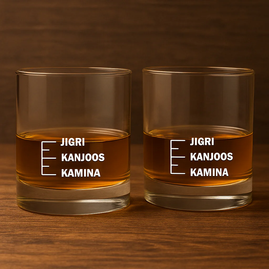 Whiskey Glasses Liquor Glass- Anniversary Birthday Gift Funny Gifts for Husband Bf - KAMINA KANJOOS JIGRI