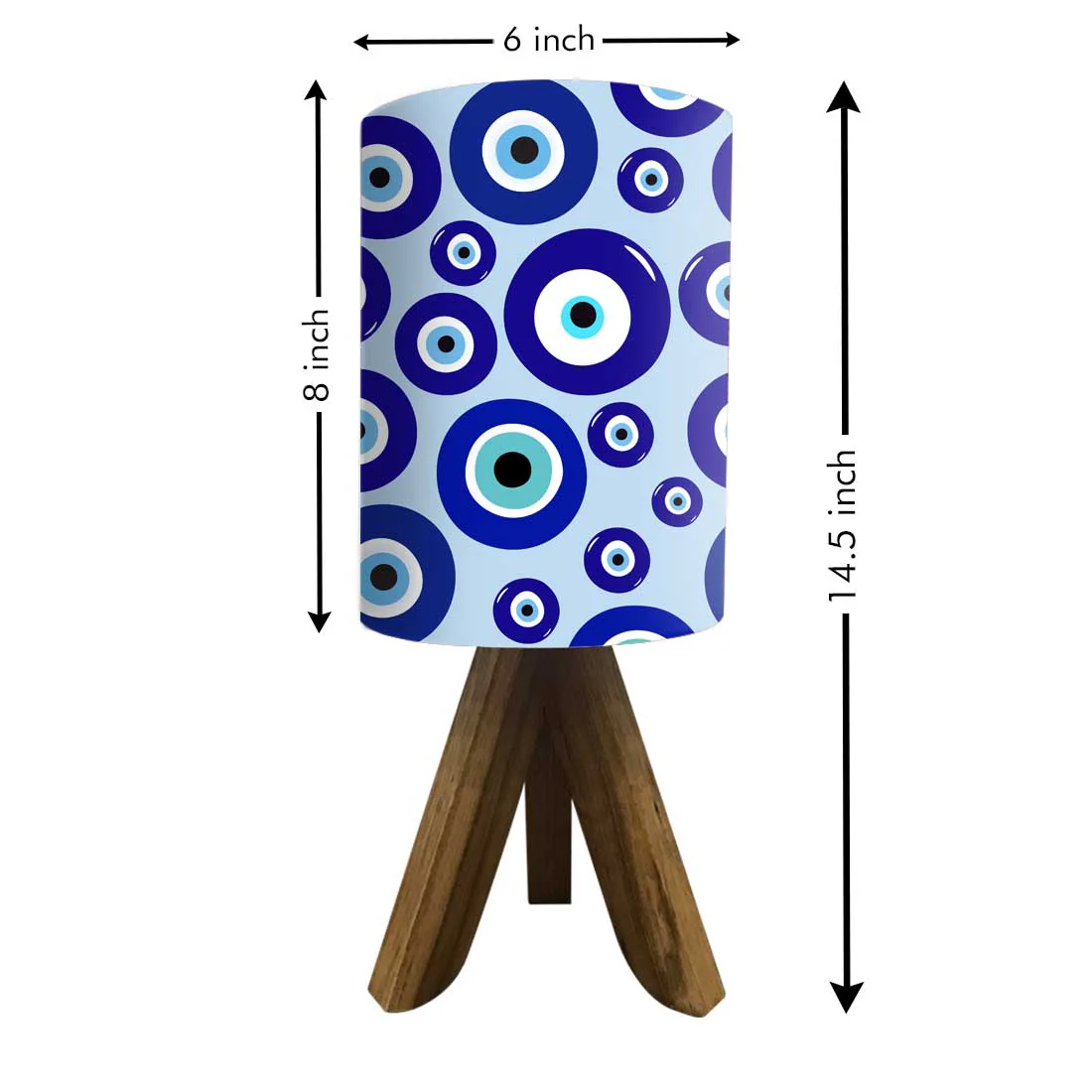 Wooden Table Lamp Mini Tripod Lamps for Kids Bedroom-Evil Eye Protector (3W LED Bulb Included) - Image 17
