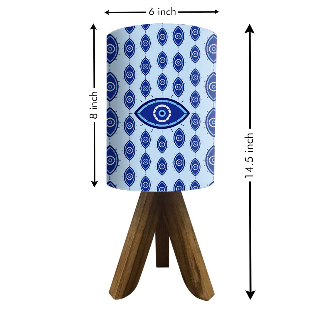 Wooden Table Lamp Mini Tripod Lamps for Kids Bedroom-Evil Eye Protector (3W LED Bulb Included) - Image 18