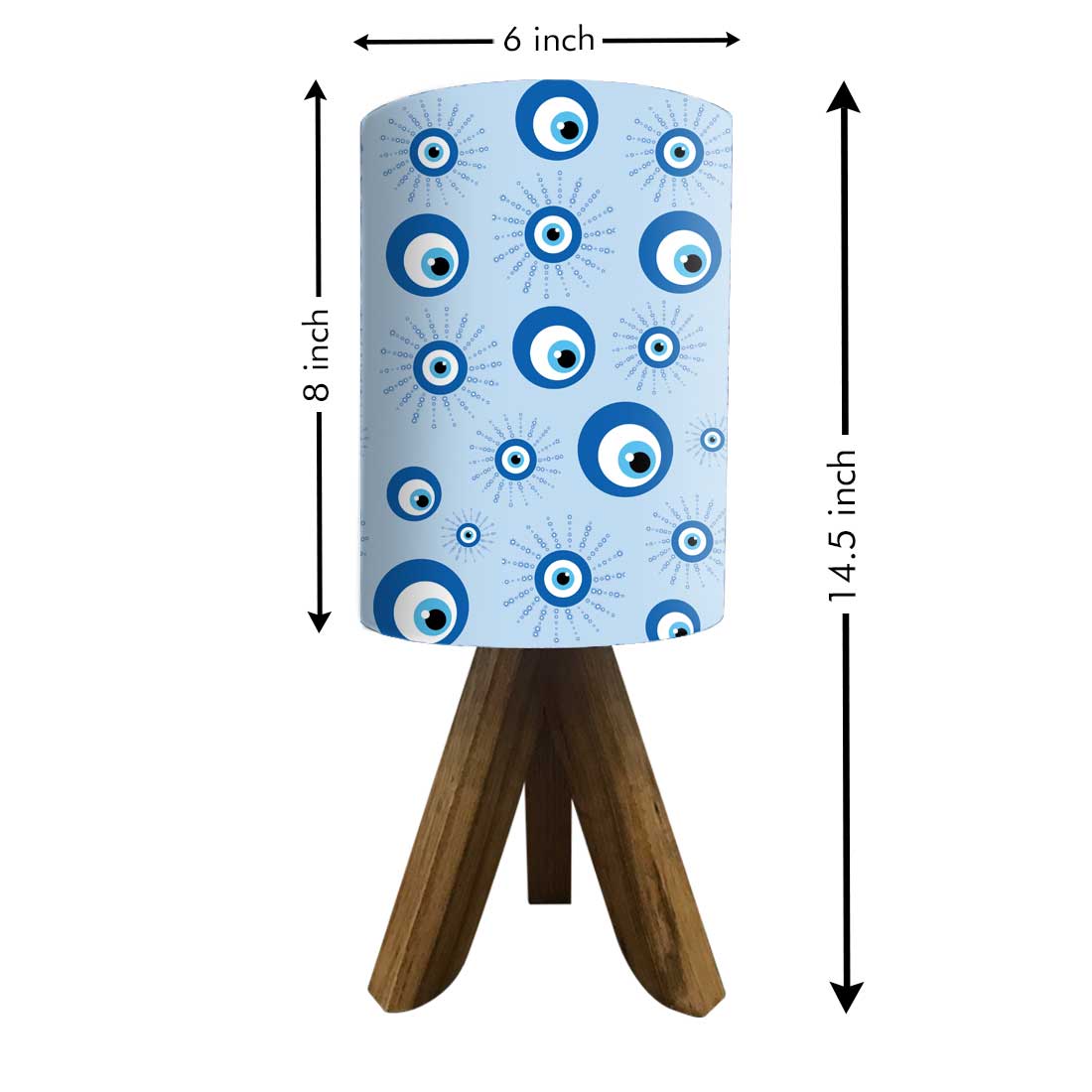 Wooden Table Lamp Mini Tripod Lamps for Kids Bedroom-Evil Eye Protector (3W LED Bulb Included) - Image 19