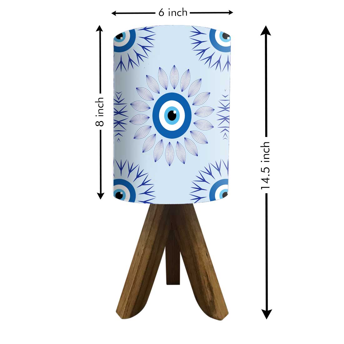 Wooden Table Lamp Mini Tripod Lamps for Kids Bedroom-Evil Eye Protector (3W LED Bulb Included) - Image 20