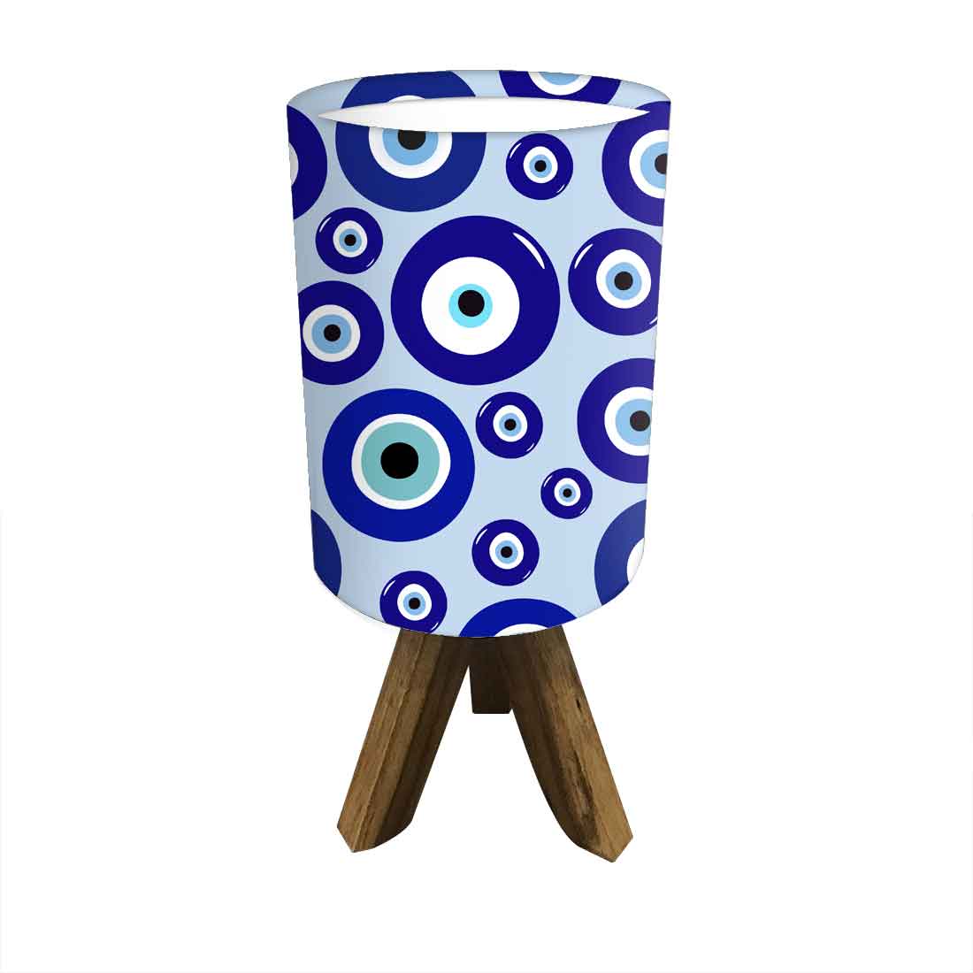 Wooden Table Lamp Mini Tripod Lamps for Kids Bedroom-Evil Eye Protector (3W LED Bulb Included) - Image 9