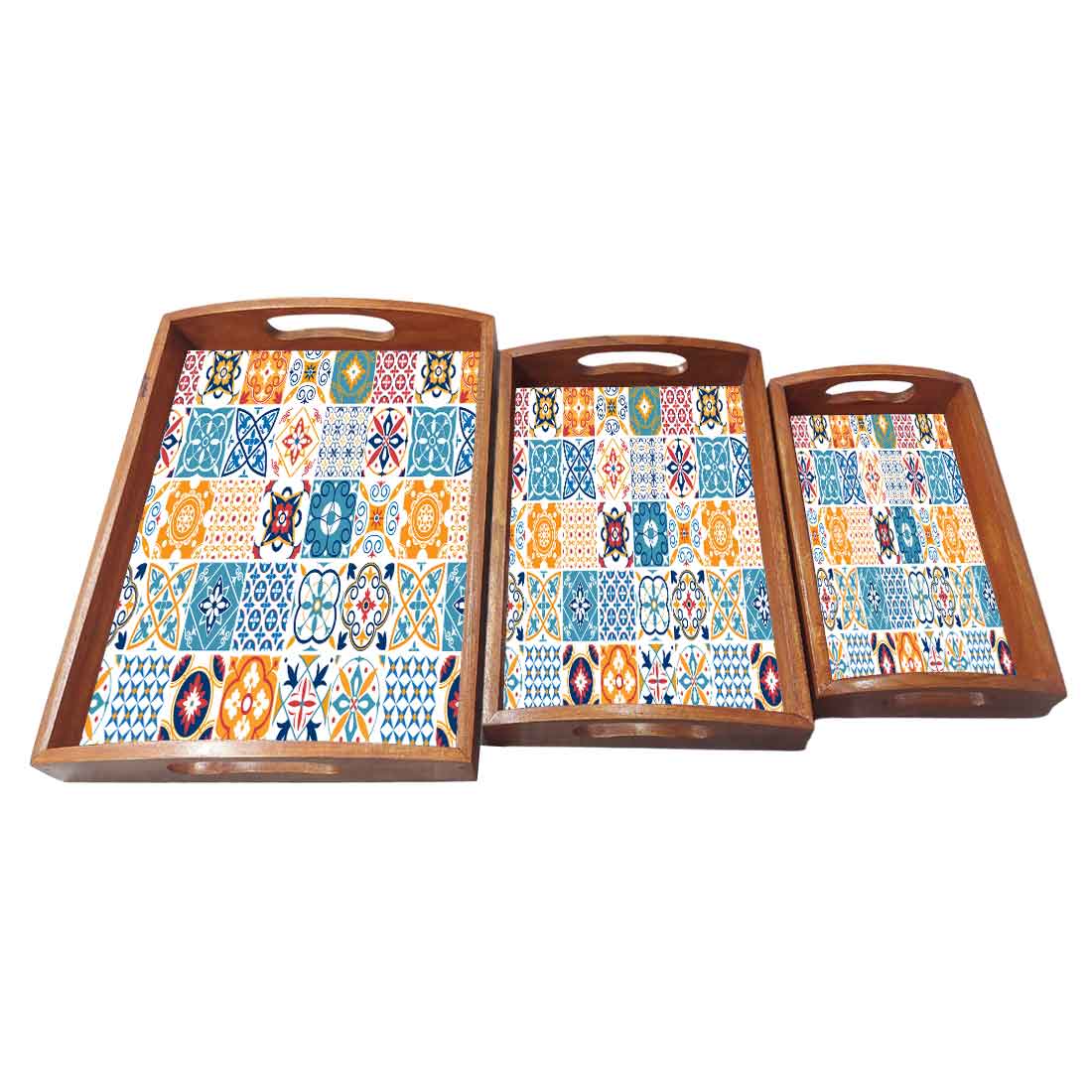Wooden Serving Tray Set of 3 for Home Décor and Dinign Use - Image 4