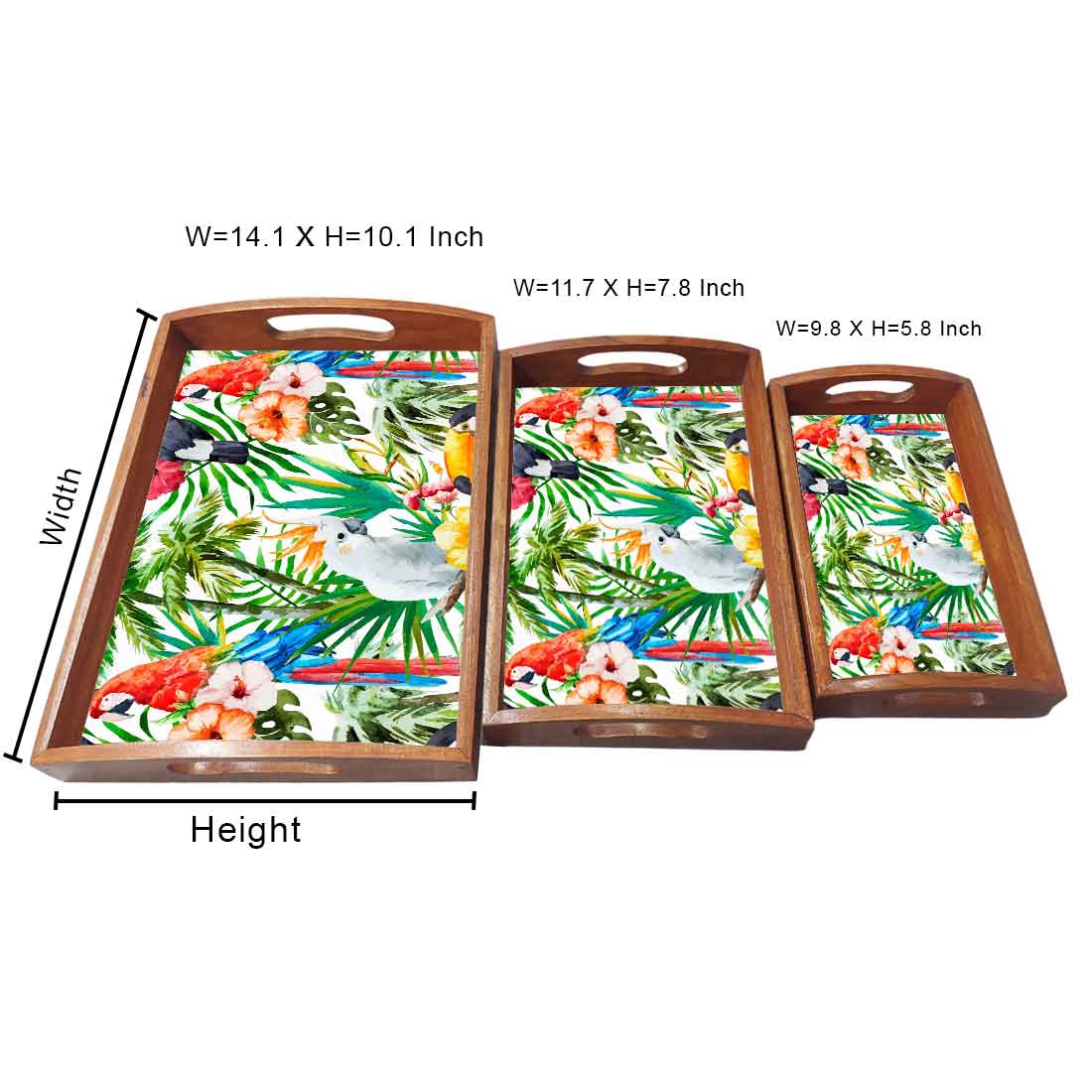 Wooden Nesting Trays for Serving Set of 3 for Kitchen & Dinign Use - Image 5