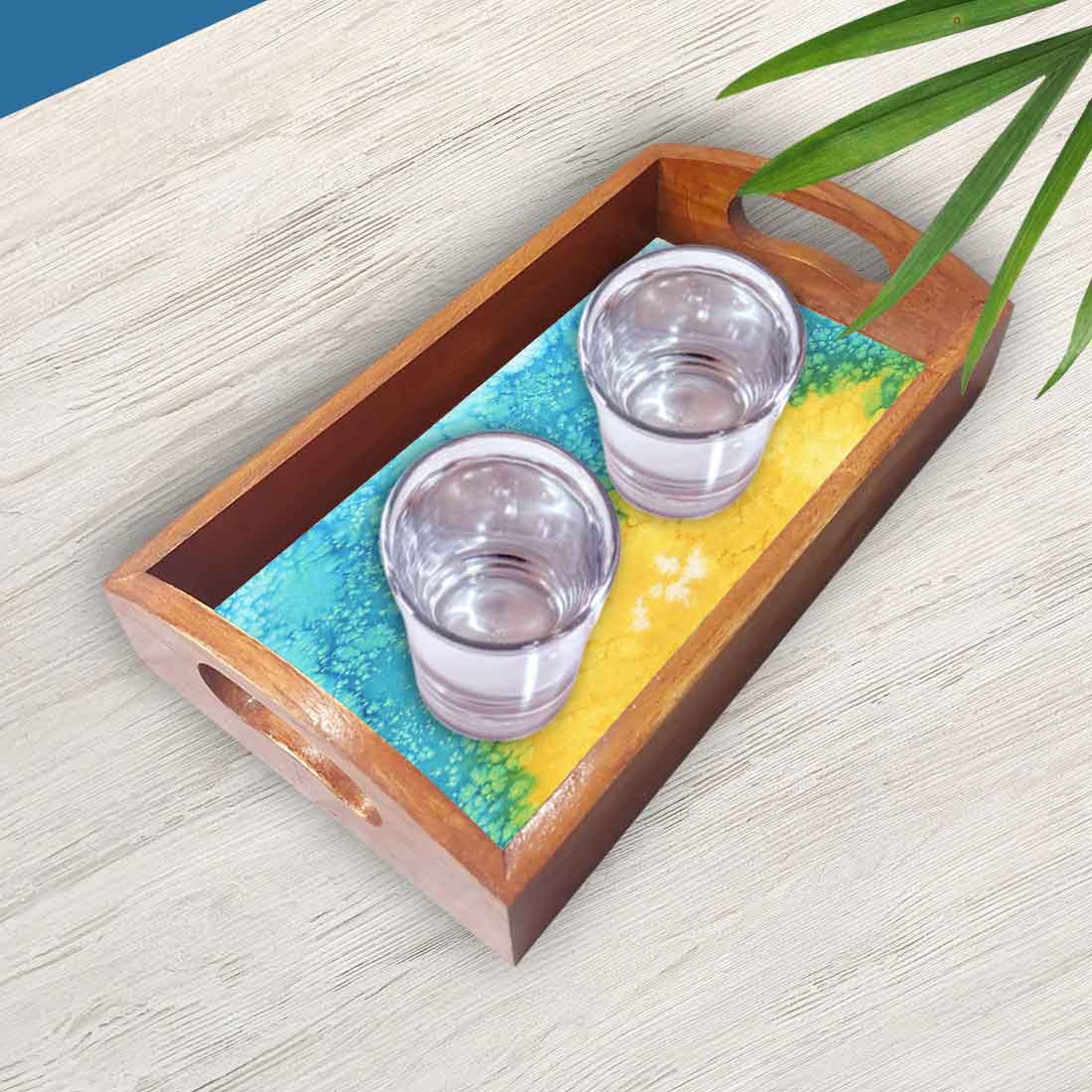 Designer Wooden Tray for Serving Set of 3 Different Sizes - Image 3