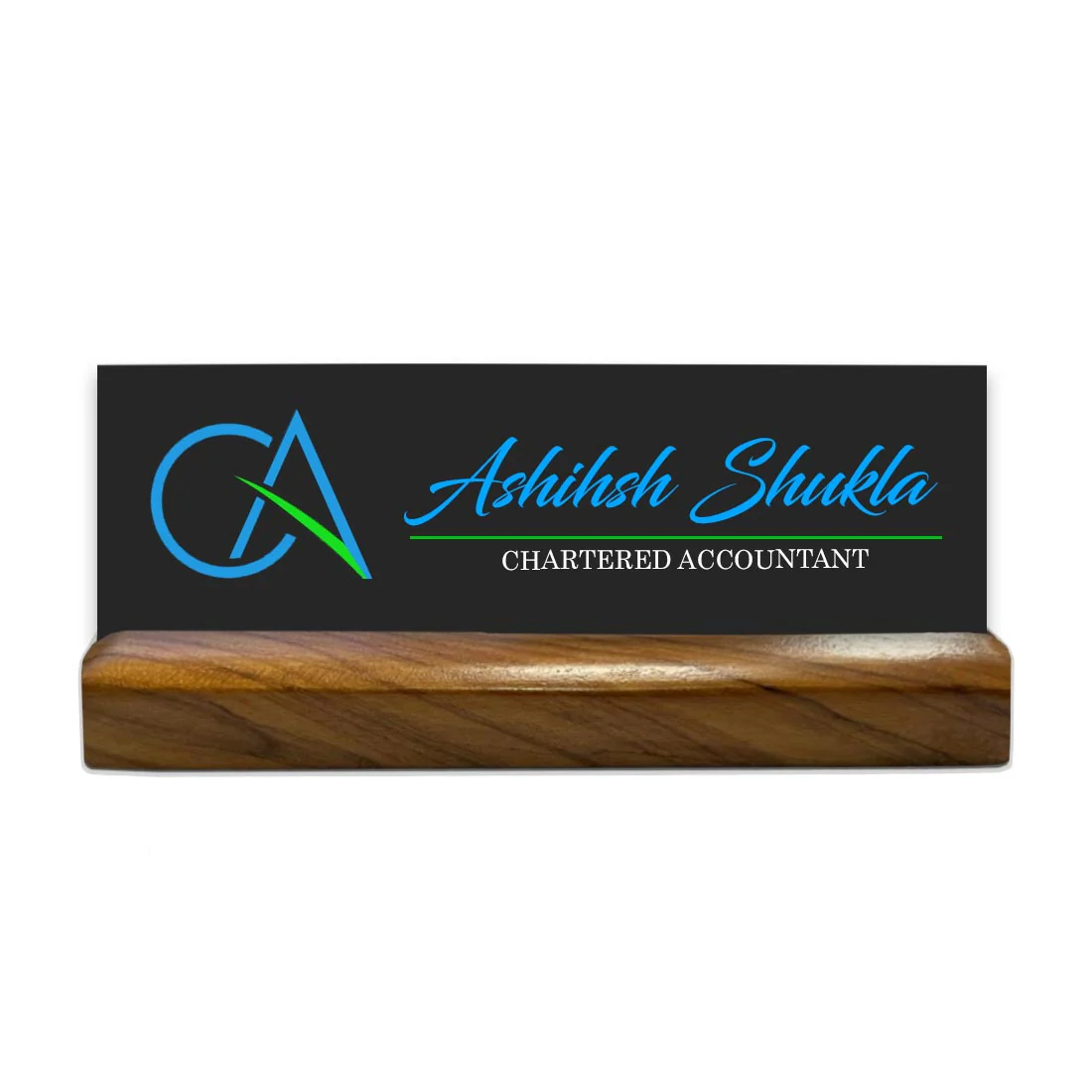 CA Desk Name Plate Wooden Table Nameplate for Chartered Accountants - Image 3