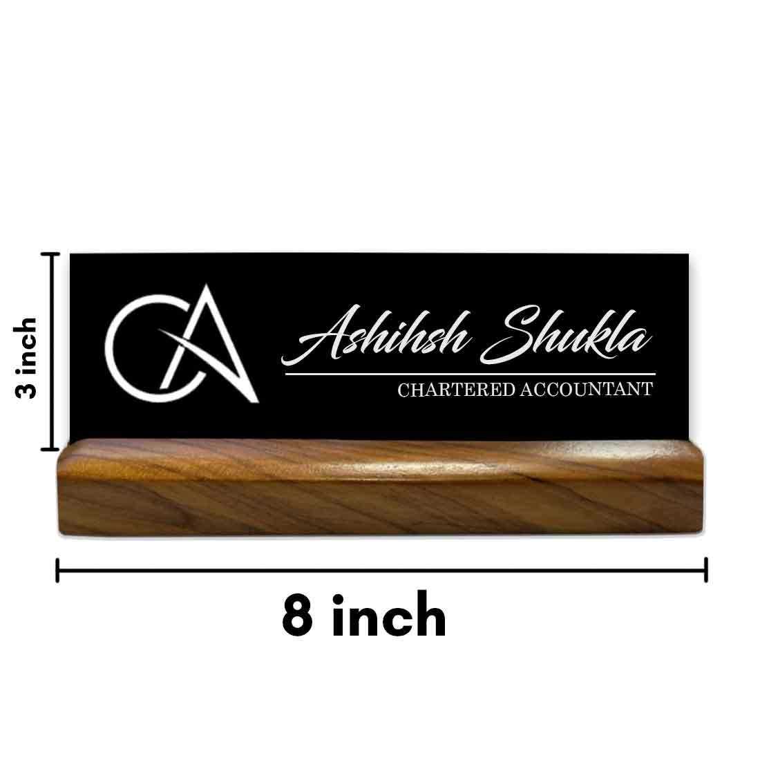 CA Desk Name Plate Wooden Table Nameplate for Chartered Accountants - Image 5