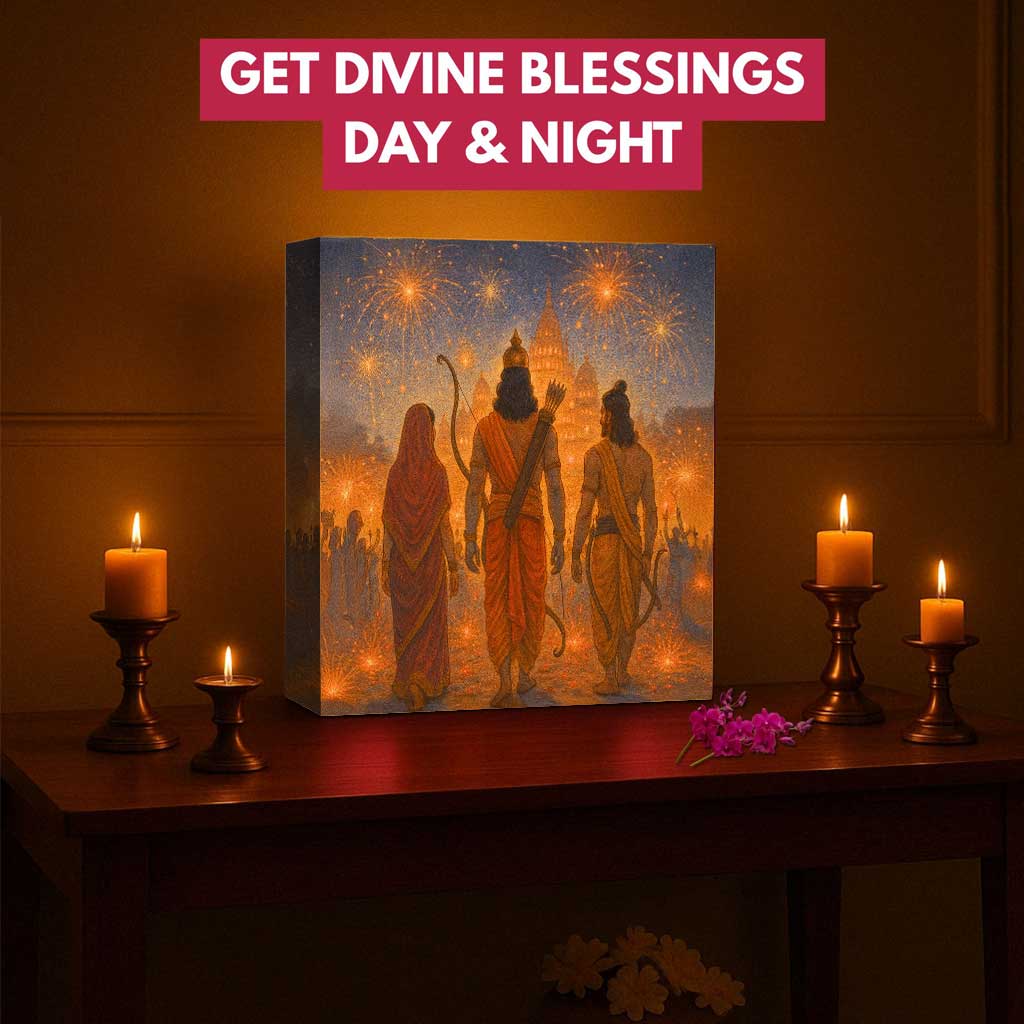Divine Ram LED Lights Table Lamp for Home Temple, Bedroom & Wall Décor - Image 3
