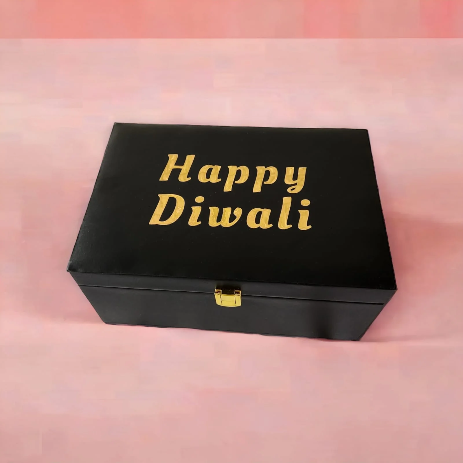 Diwali Gift Box - PU Leather Gift Box for Diwali-Available in Black & Pink - Image 2