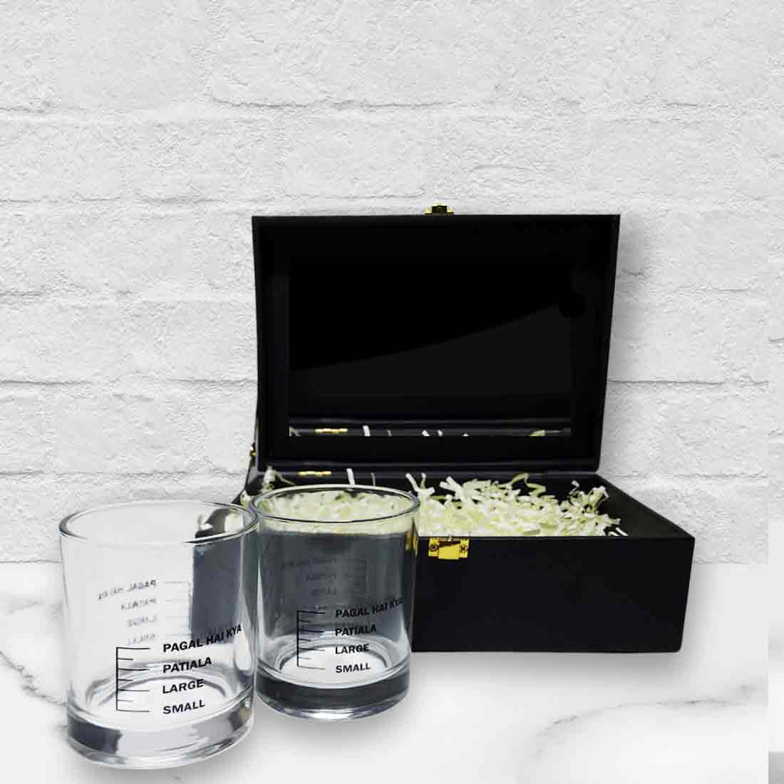 Diwali Gift Set with 2 Whiskey Glasses (Pagal Hai Kya)
