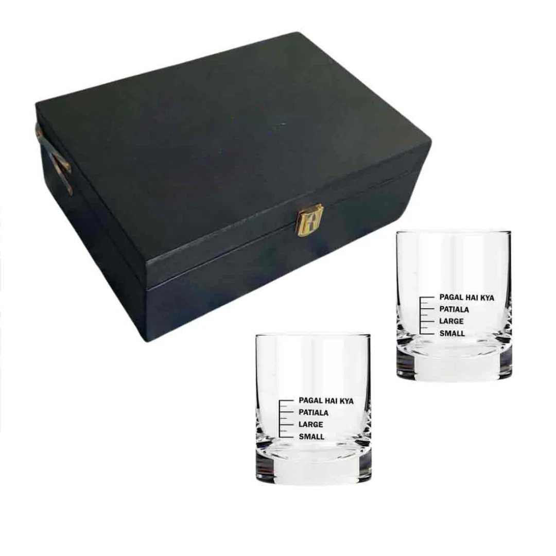Diwali Gift Set with 2 Whiskey Glasses (Pagal Hai Kya) - Image 3