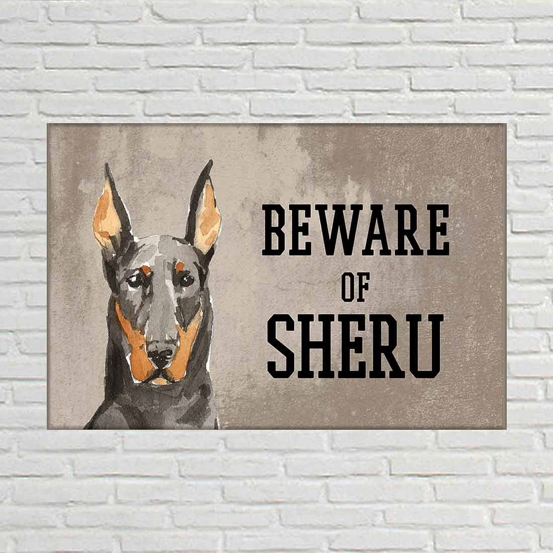 Personalized Dog Name Plates Beware Of Dog Sign - doberman - Image 2