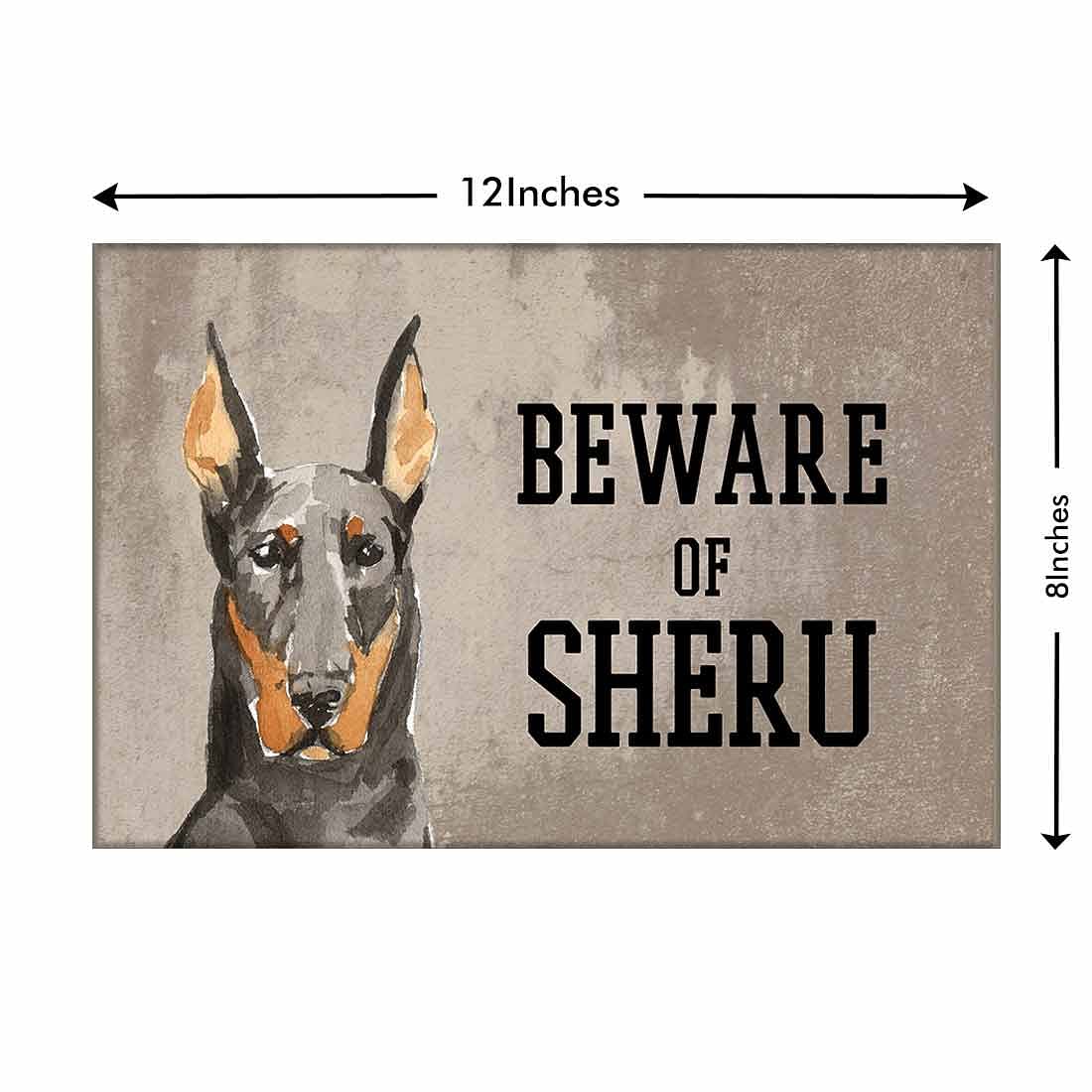 Personalized Dog Name Plates Beware Of Dog Sign - doberman - Image 3
