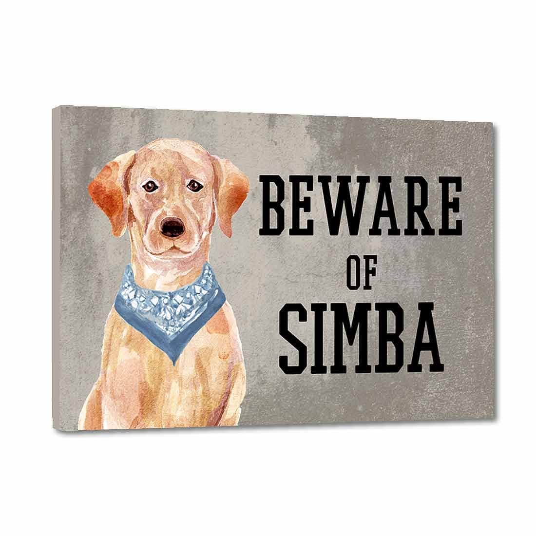 Personalized Dog Name Plates Beware Of Dog Sign - Golden Retriever