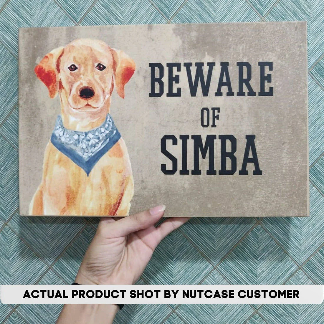 Personalized Dog Name Plates Beware Of Dog Sign - Golden Retriever - Image 2