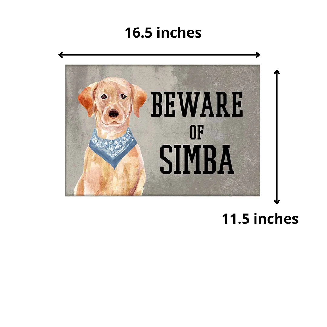 Personalized Dog Name Plates Beware Of Dog Sign - Golden Retriever - Image 5