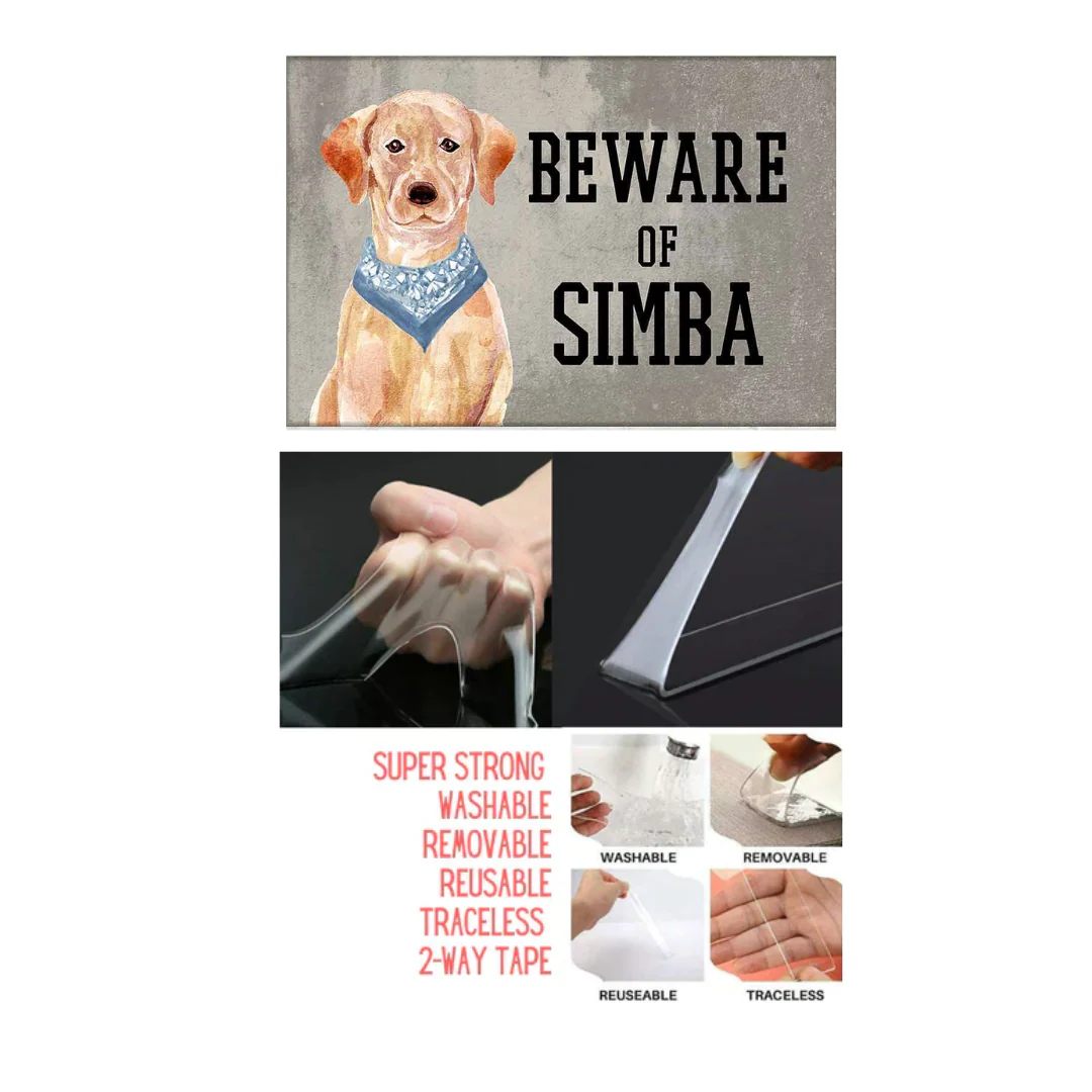Personalized Dog Name Plates Beware Of Dog Sign - Golden Retriever - Image 6
