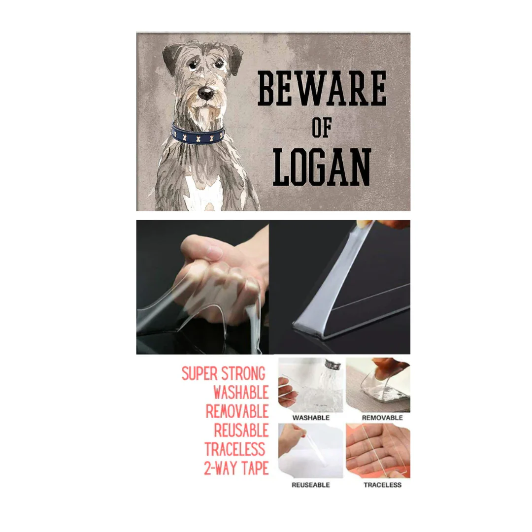 Personalized Dog Name Plates Beware Of Dog Sign - Irish Wolf Hound - Image 4